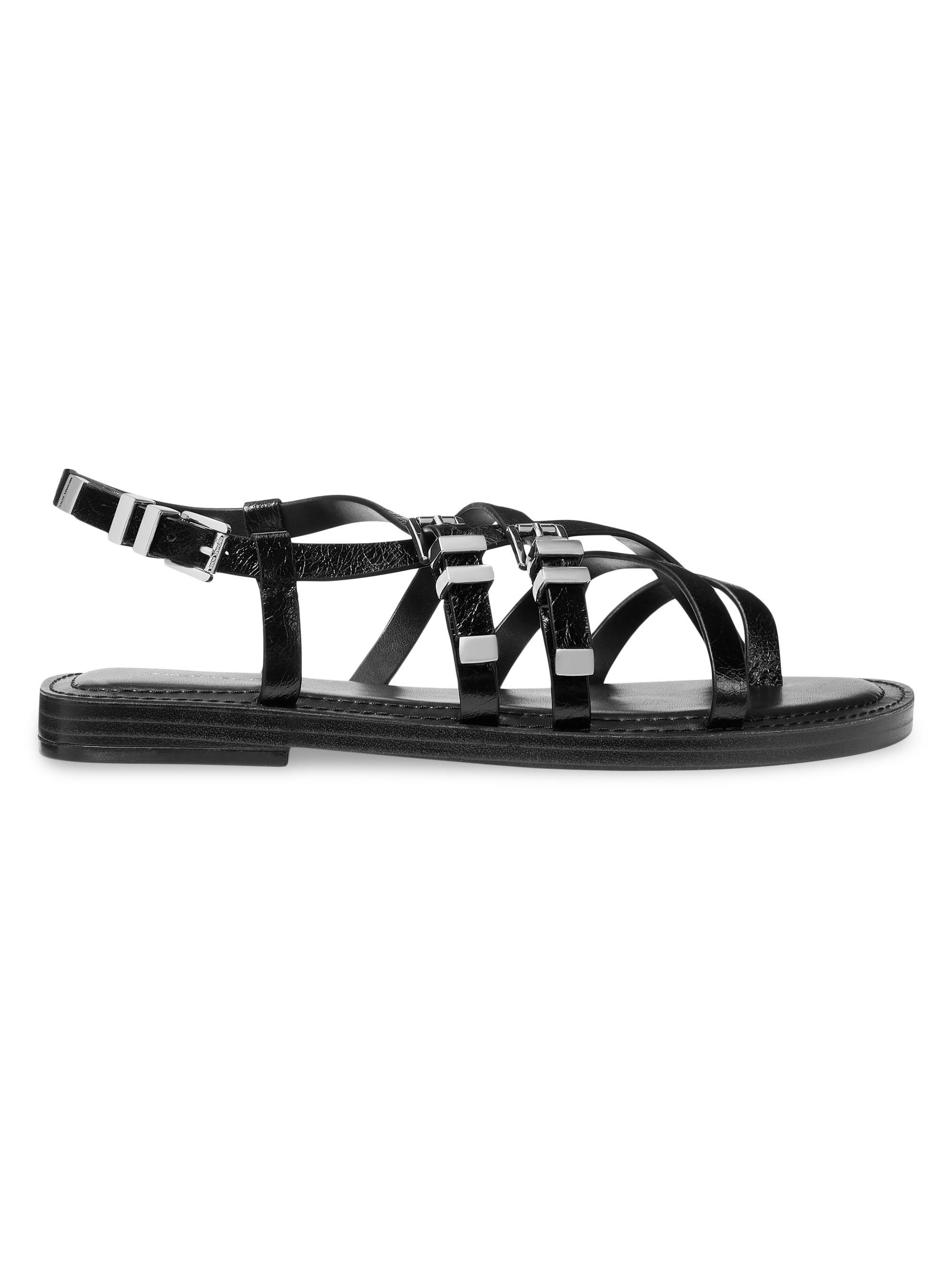 MICHAEL Michael Kors Women's Darrington Strappy Leather Sandals - Black
