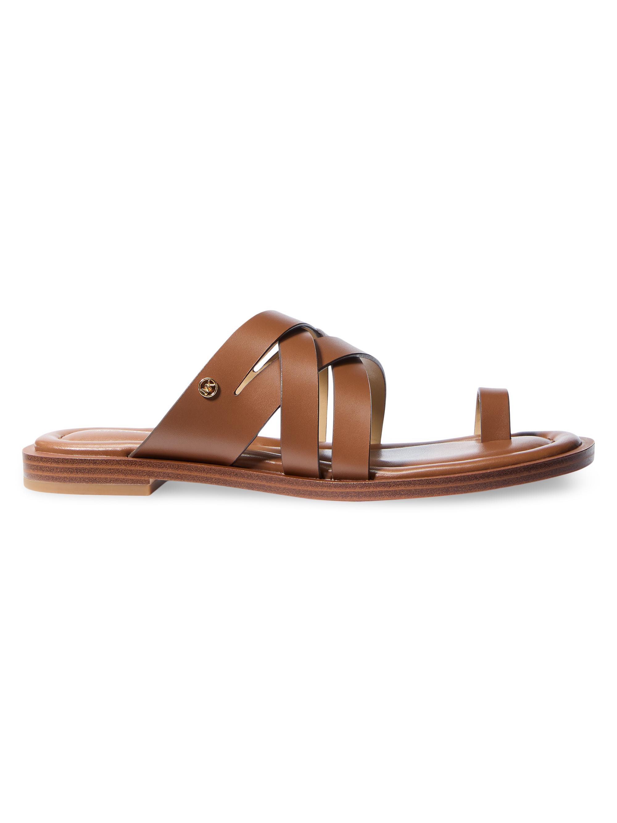 MICHAEL Michael Kors Women's Nora Leather Sandals - Luggage