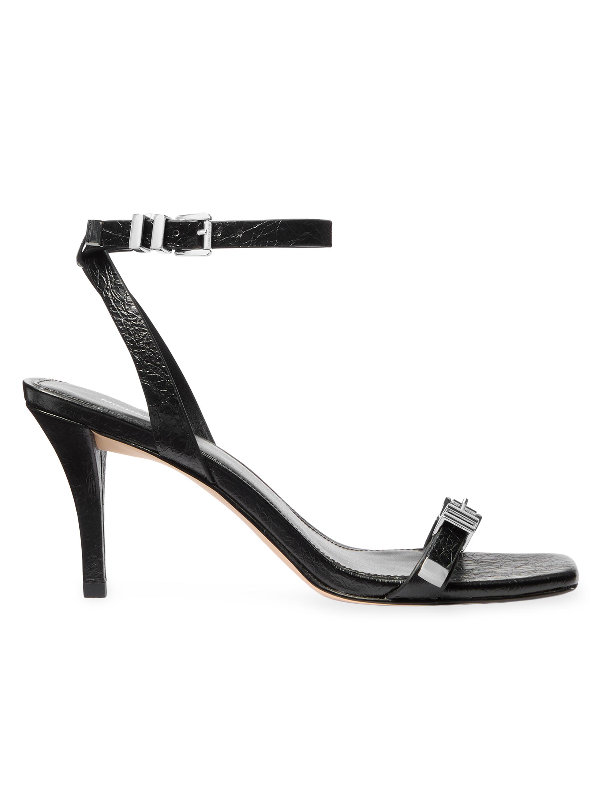 MICHAEL Michael Kors Women's Darrington 75MM Leather Stiletto Sandals - Black