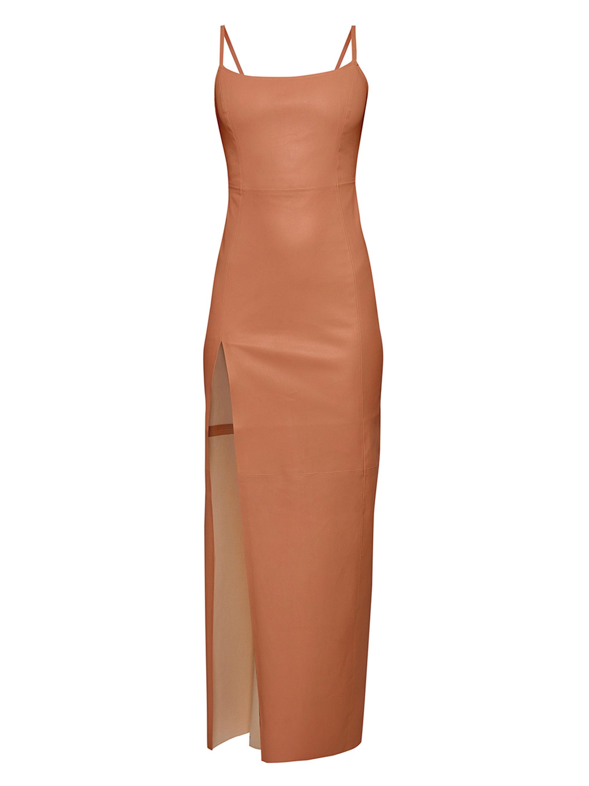 AS by DF Women's Aphrodite Stretch Leather Dress - Caramel