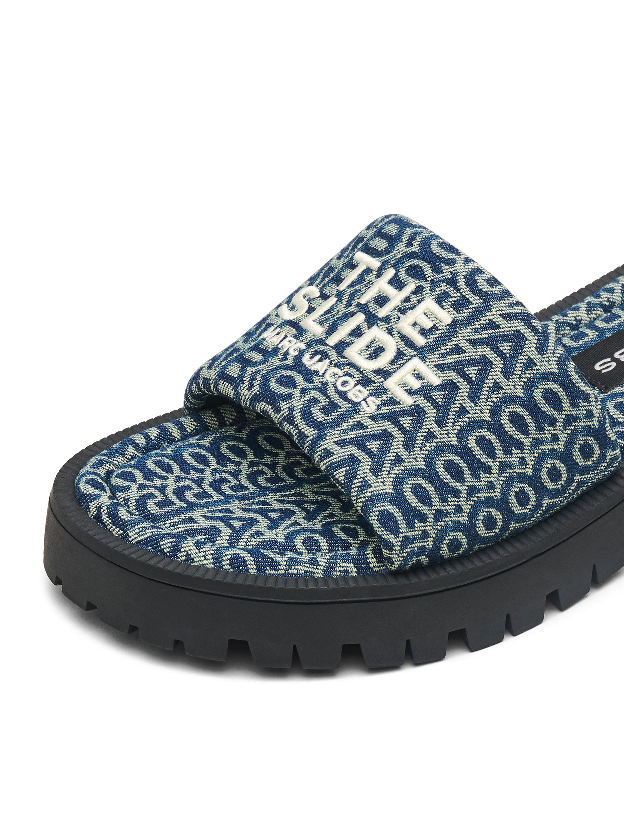 Marc Jacobs The Slide Denim Monogram Sandals | Saks Fifth Avenue
