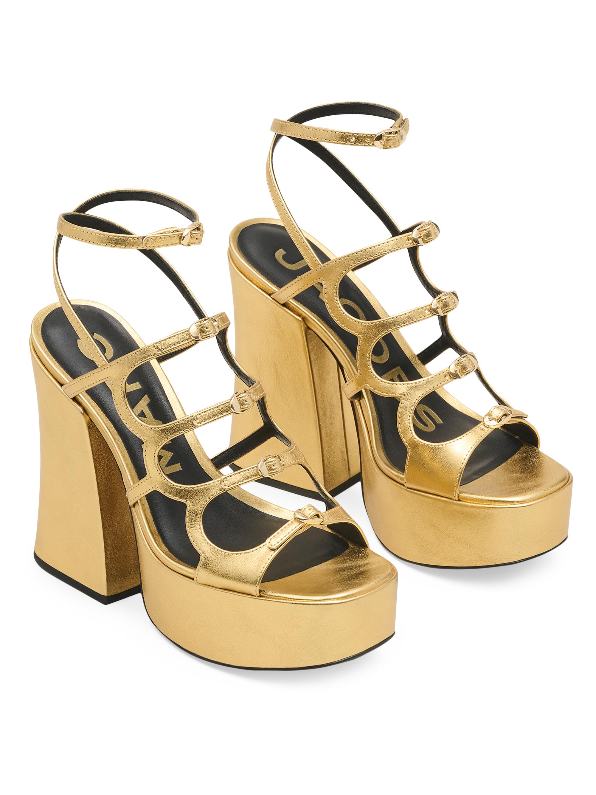 Marc Jacobs Kiki Metallic Leather Platform Pump Sandals | Saks