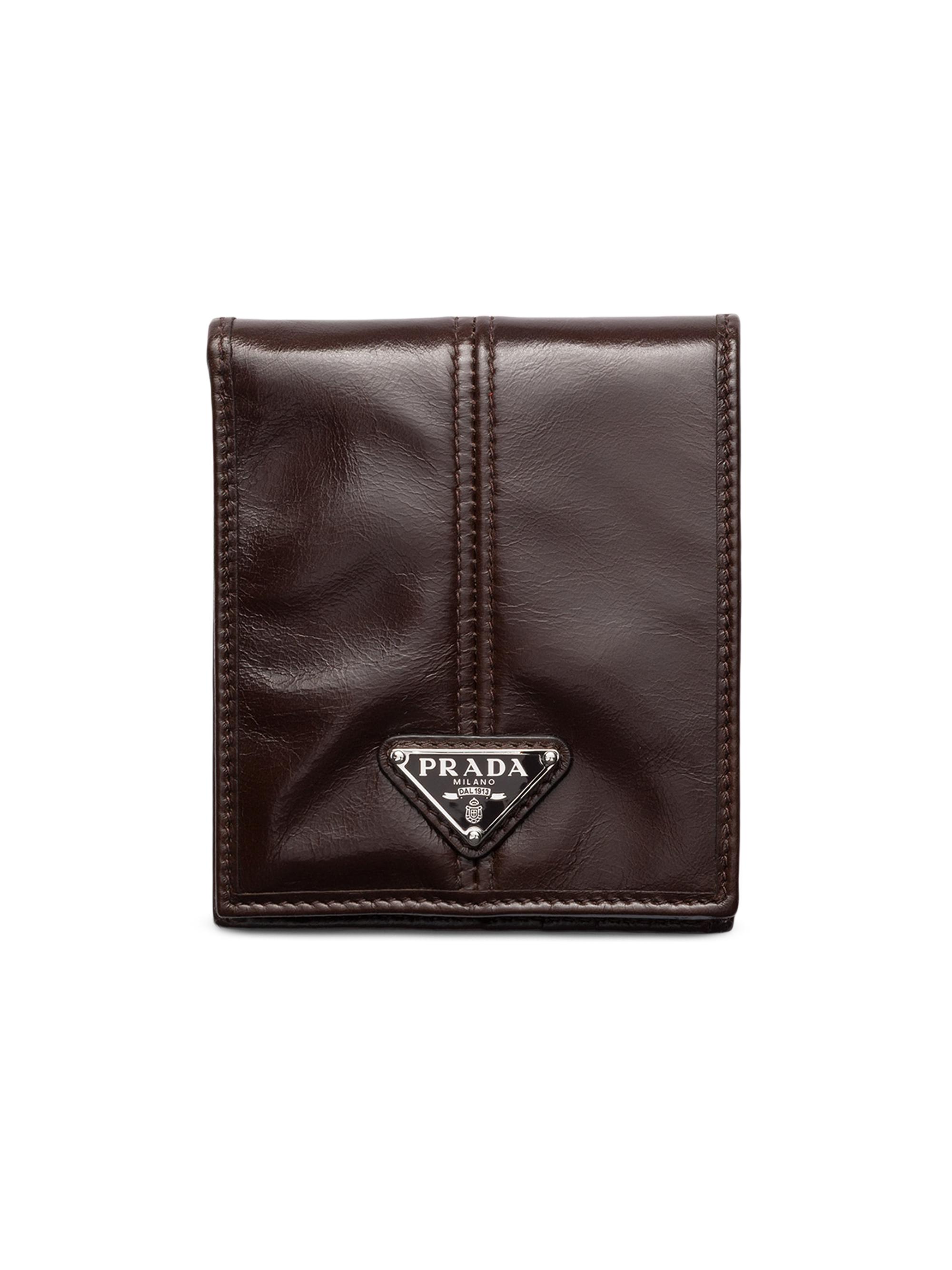 Prada Men's Leather Wallet - Brown