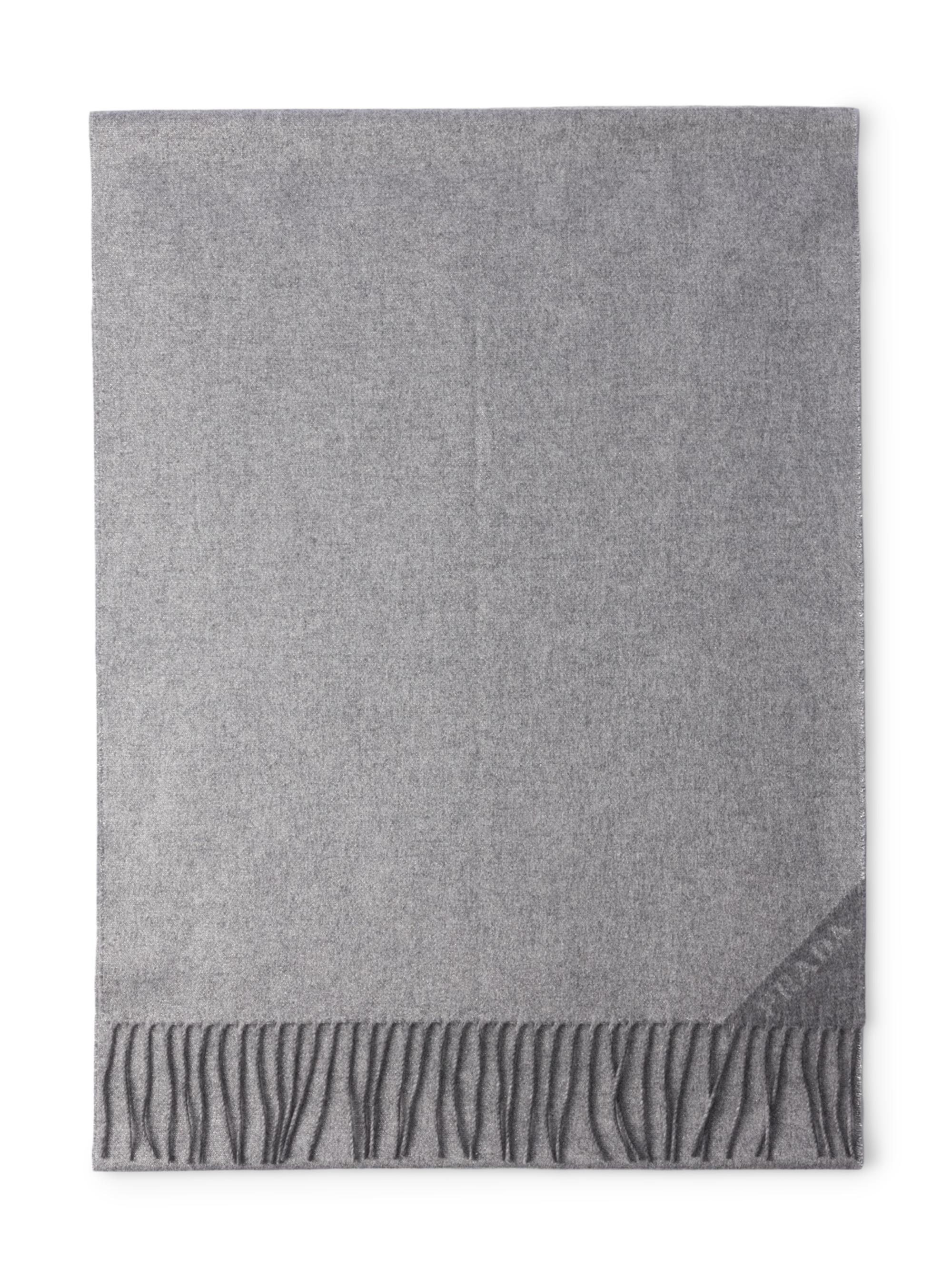 Prada Women's Jacquard Evening Silk, Cashmere and Lurex Scarf - Grey | Thumbnail 3
