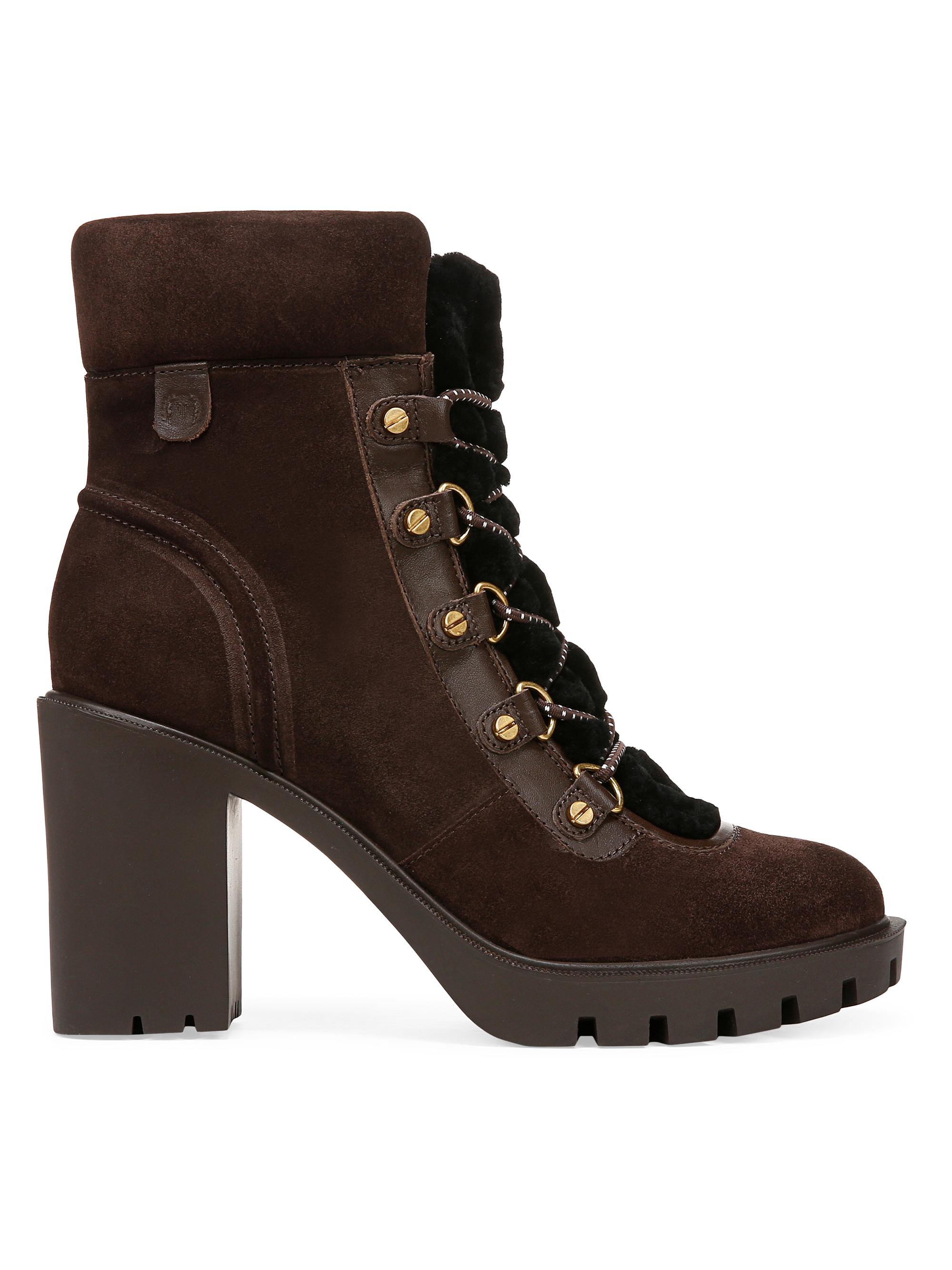 Veronica Beard Women's Reece 90MM Suede Lace-Up Ankle Boots - Brown