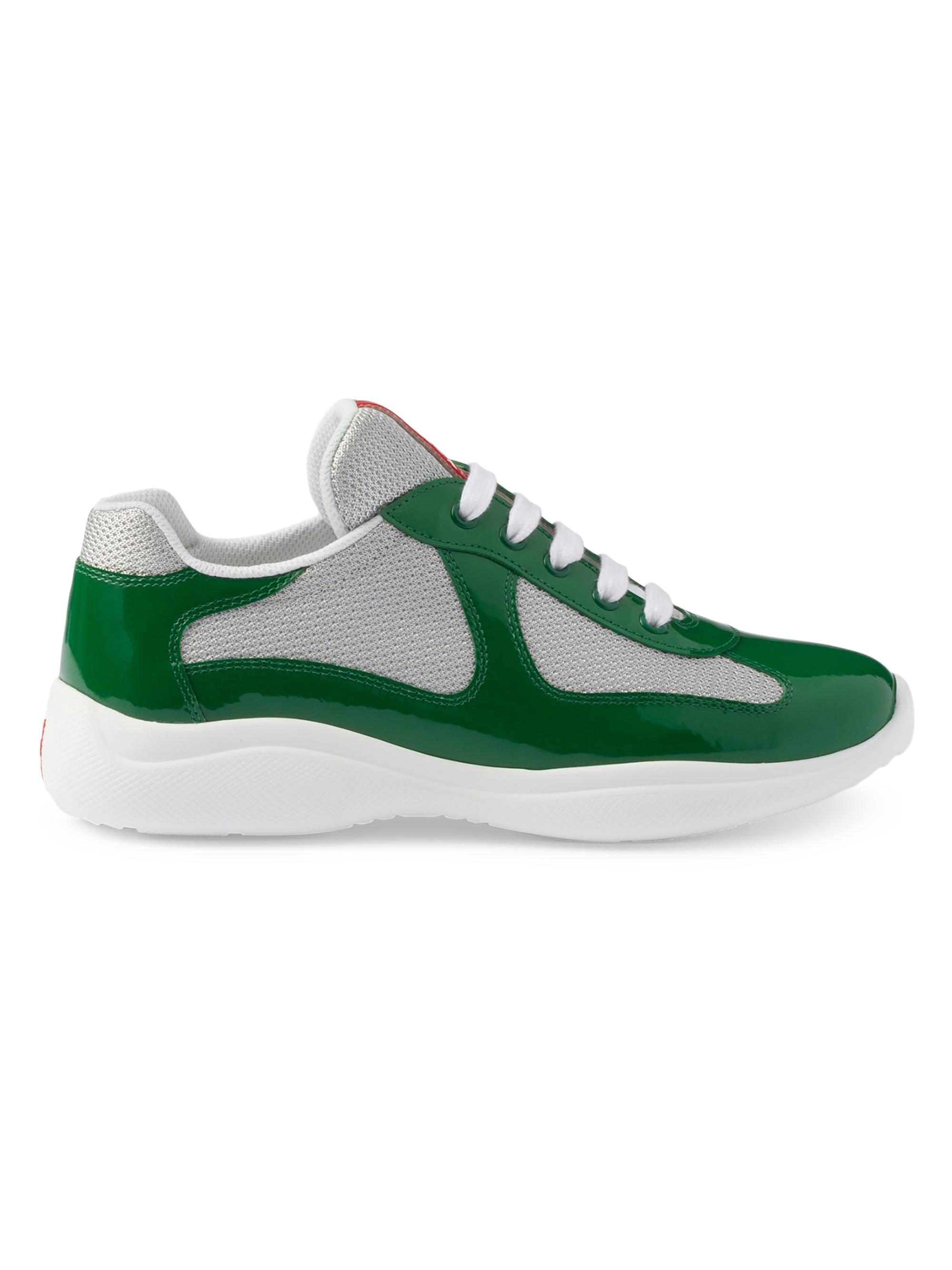 Prada Women's America's Cup Biker Fabric Sneakers - Green