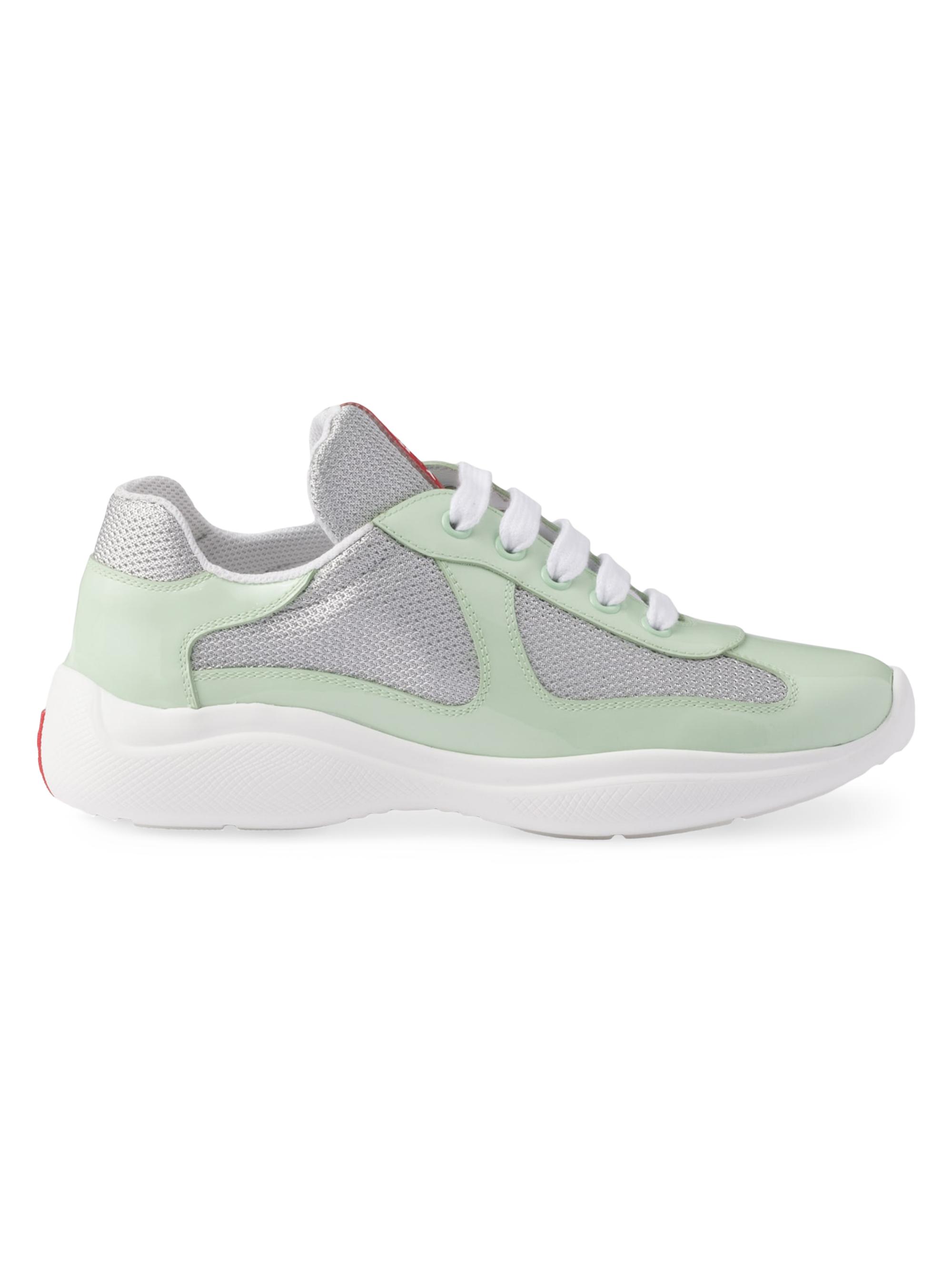 Prada Women's America's Cup Biker Fabric Sneakers - Light Green