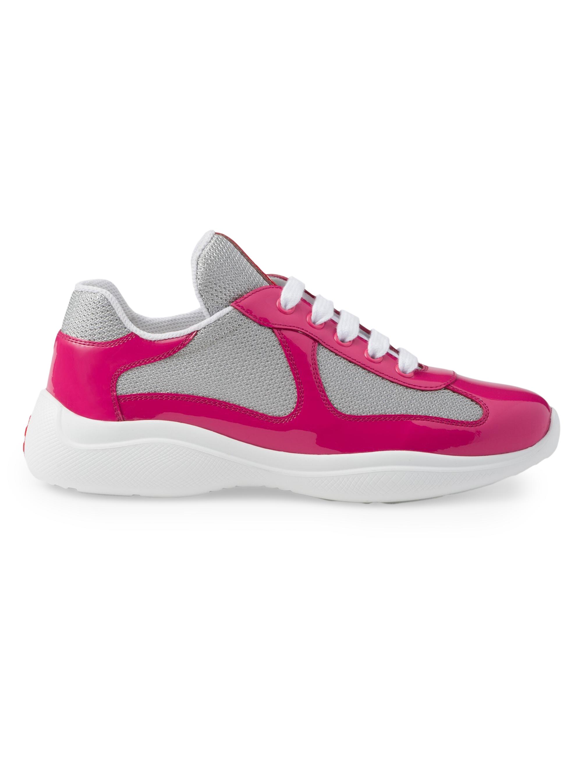 Prada Women's America's Cup Biker Fabric Sneakers - Pink