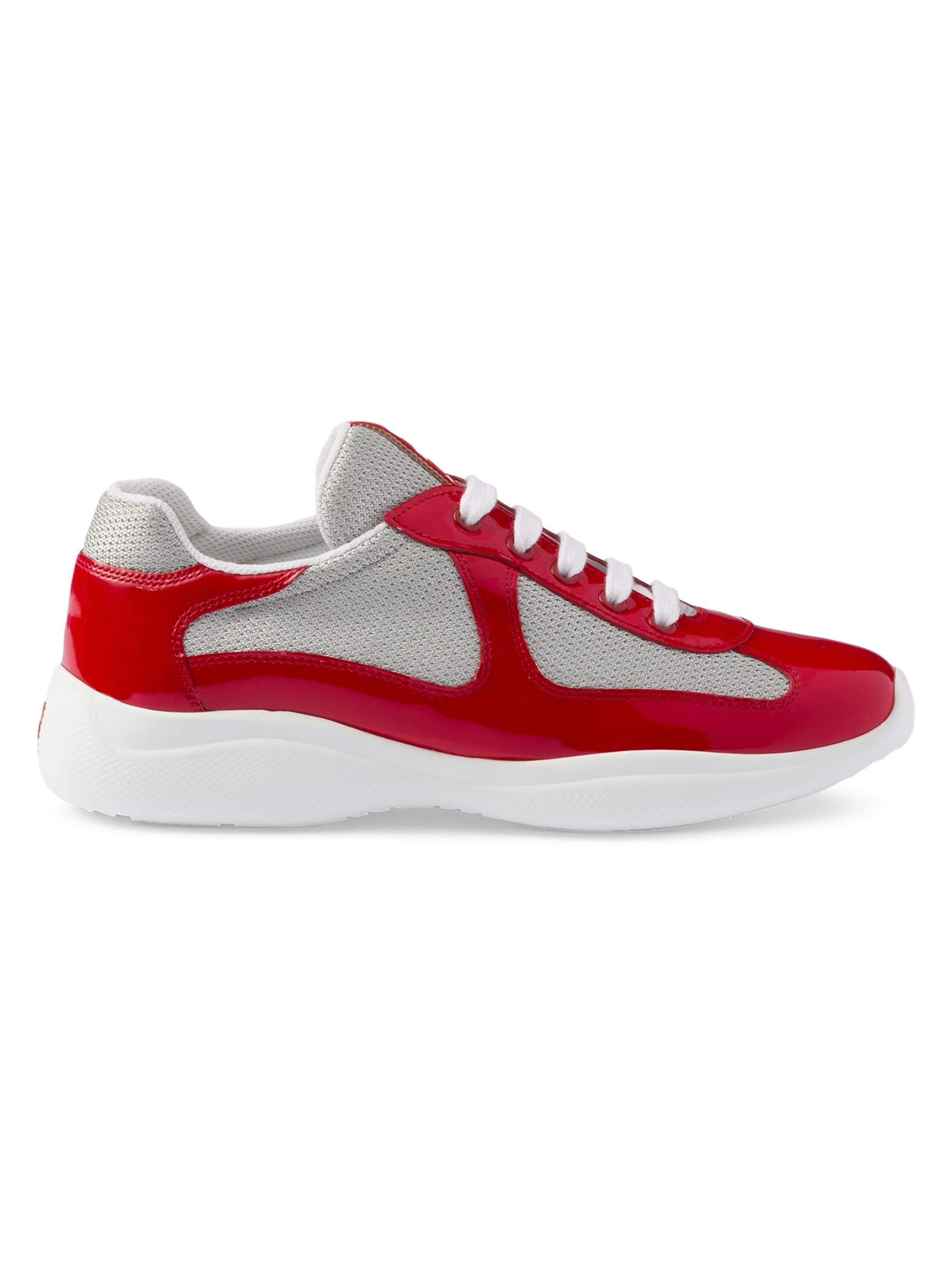 Prada Women's America's Cup Biker Fabric Sneakers - Red
