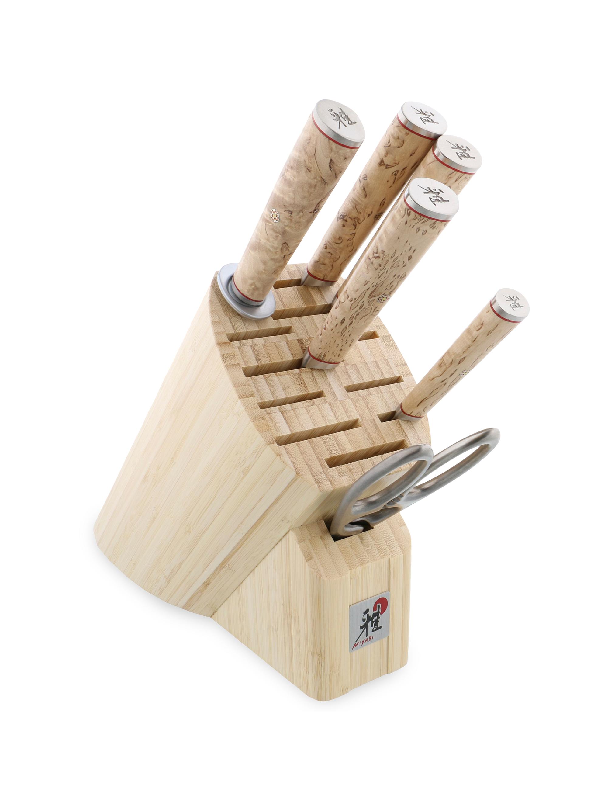 Miyabi Birchwood SG2 7 Piece Knife Block Set - Stainless Steel