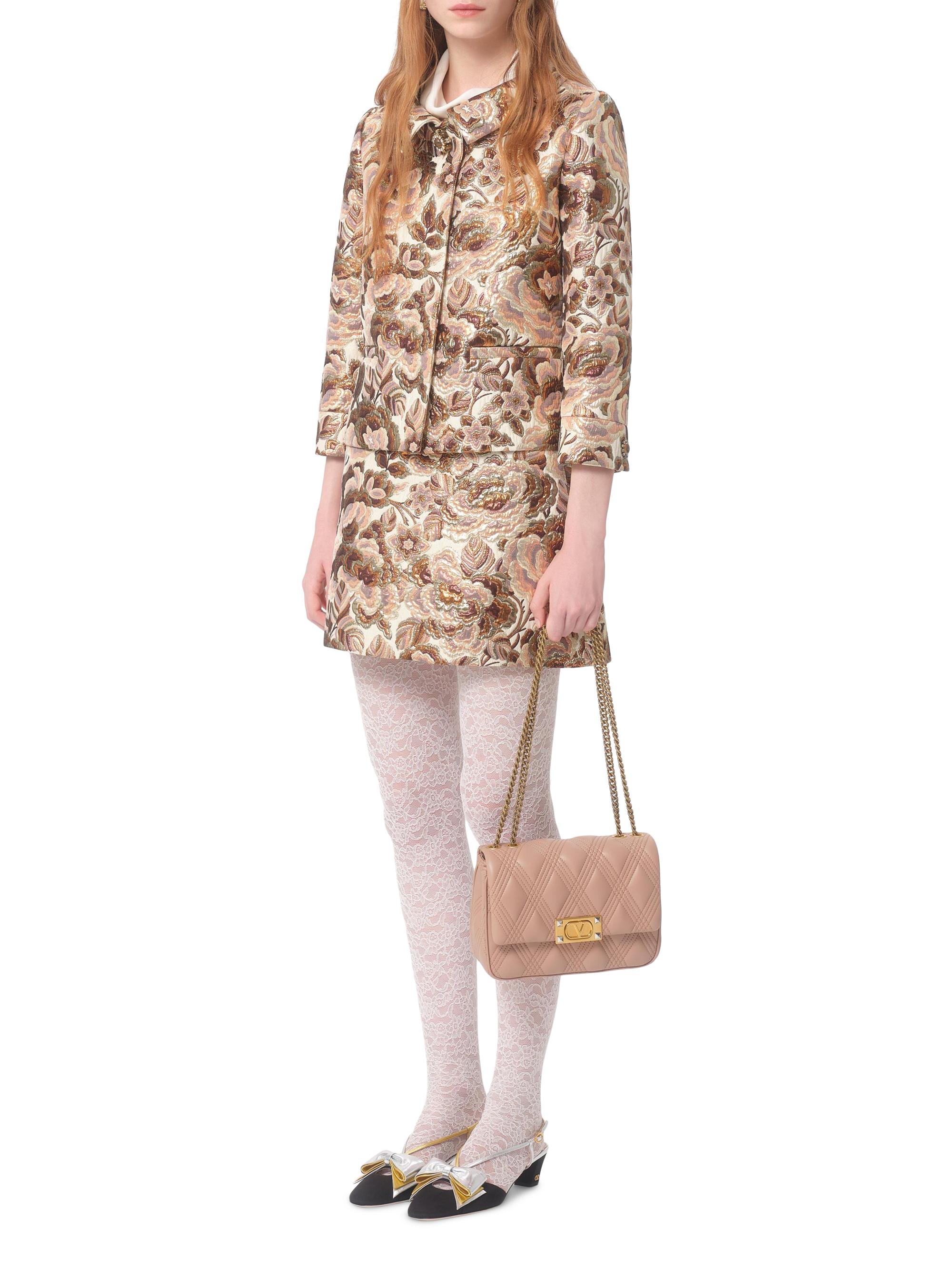 Valentino Garavani Apres L'hiver Matelasse' Rose Lurex Skirt