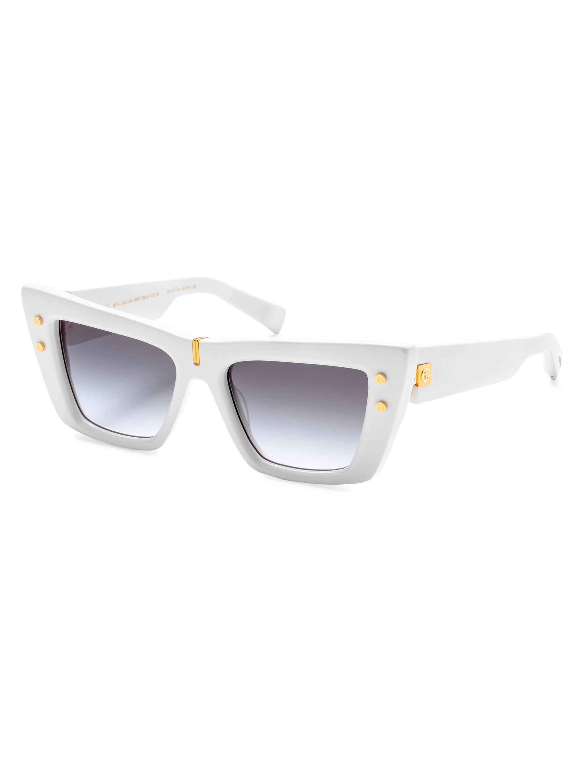 Balmain Women's B-Eye 54MM Cat-Eye Sunglasses - White Gold Grey