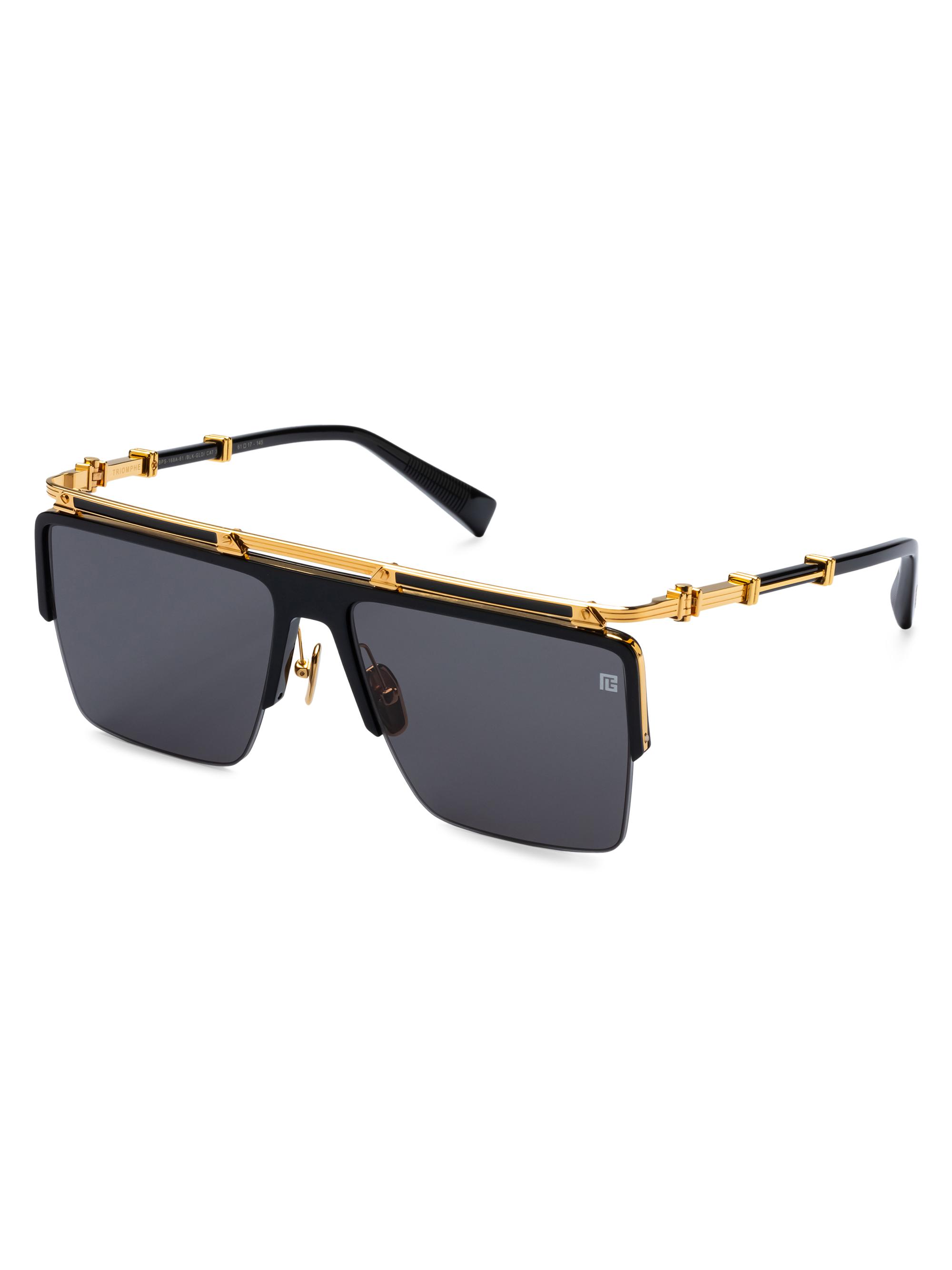Balmain Women's Triomphe 61MM Square Sunglasses - Black Gold Black