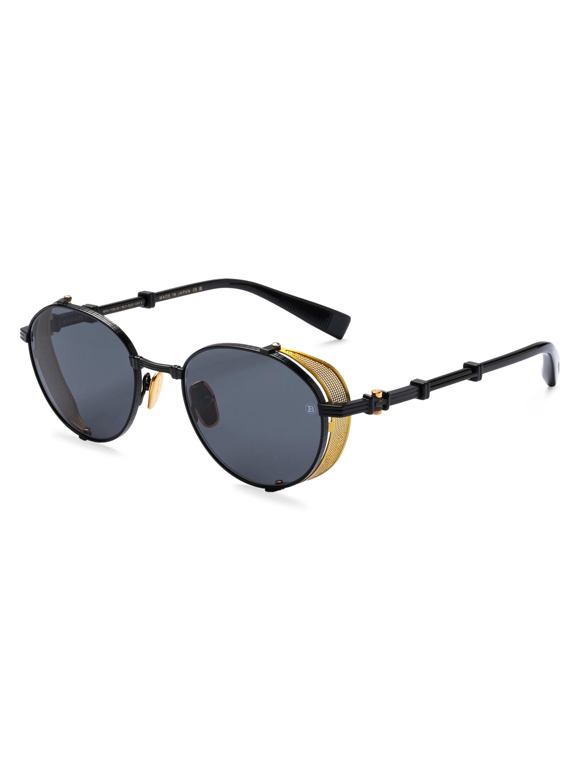 Balmain Women's Brigade 52MM Round Sunglasses - Black Gold Black