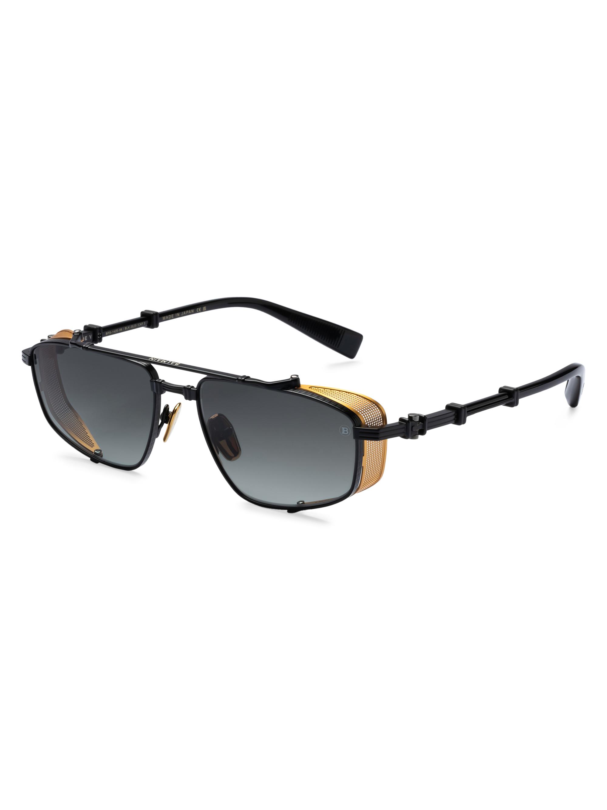 Balmain Women's Brigade 56MM Aviator Sunglasses - Black Gold Black