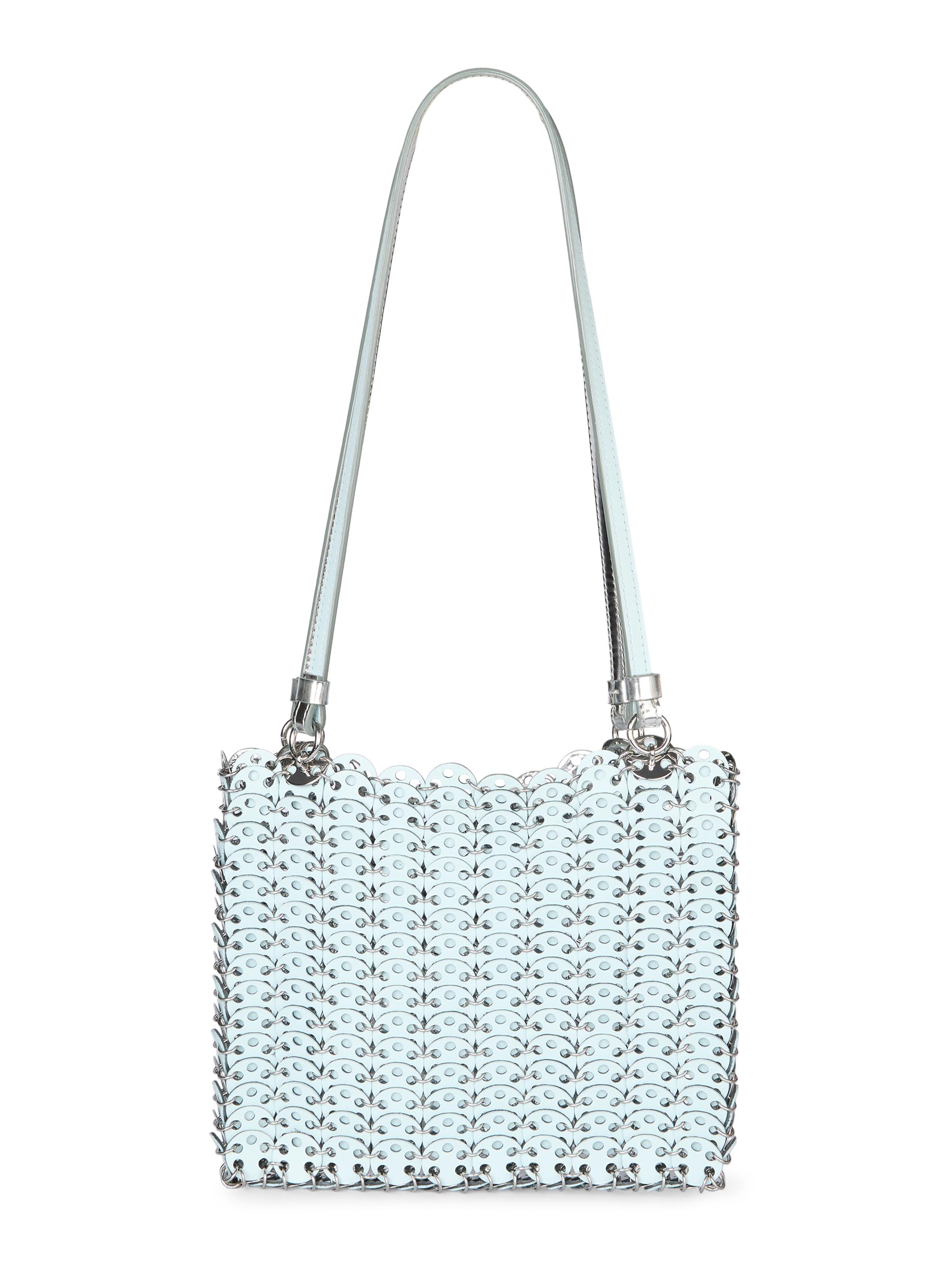 Rabanne Women's Leather Pailette Shoulder Bag - Blue Silver