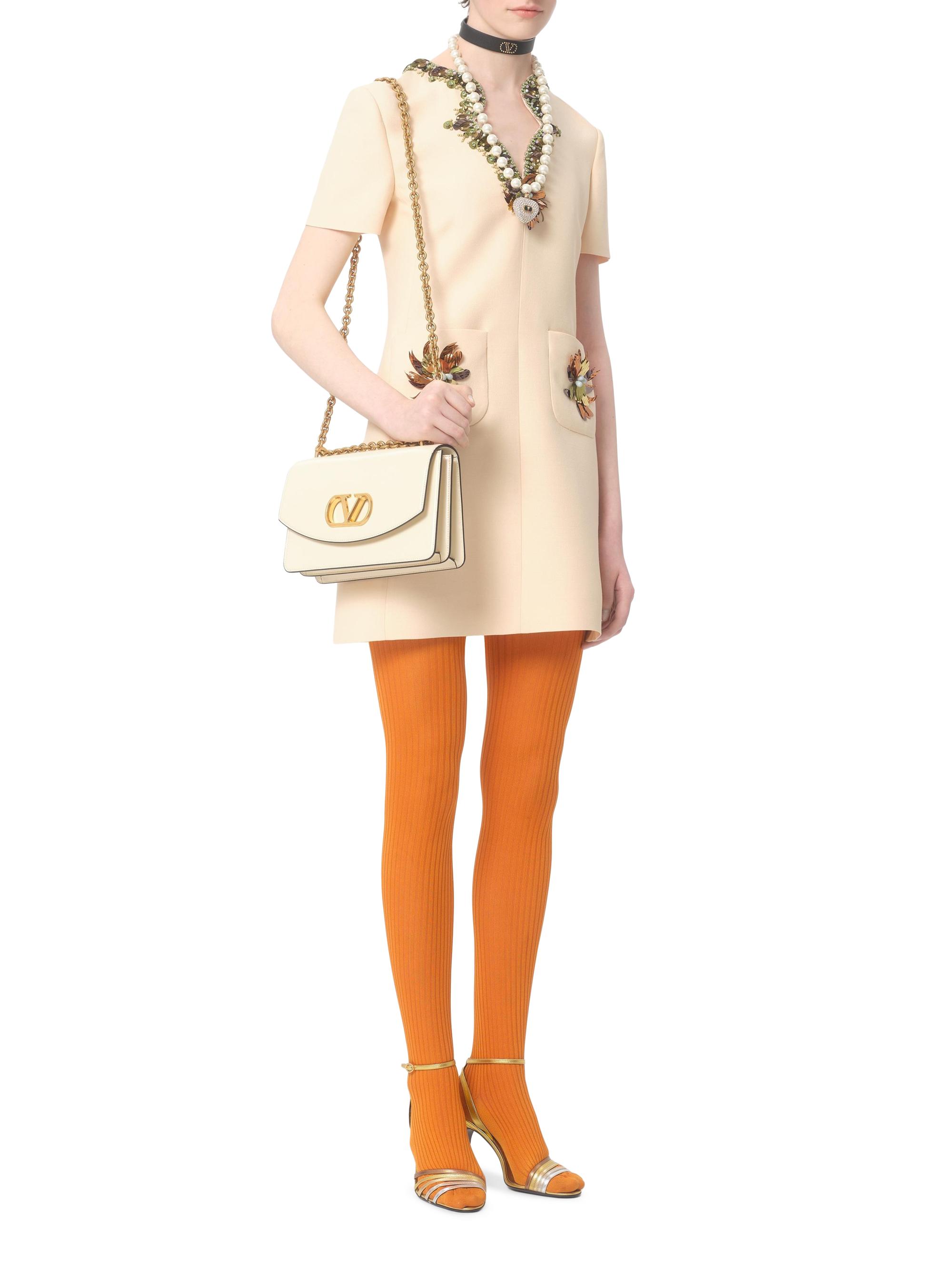 Valentino Garavani Embroidered Crepe Couture Short Dress