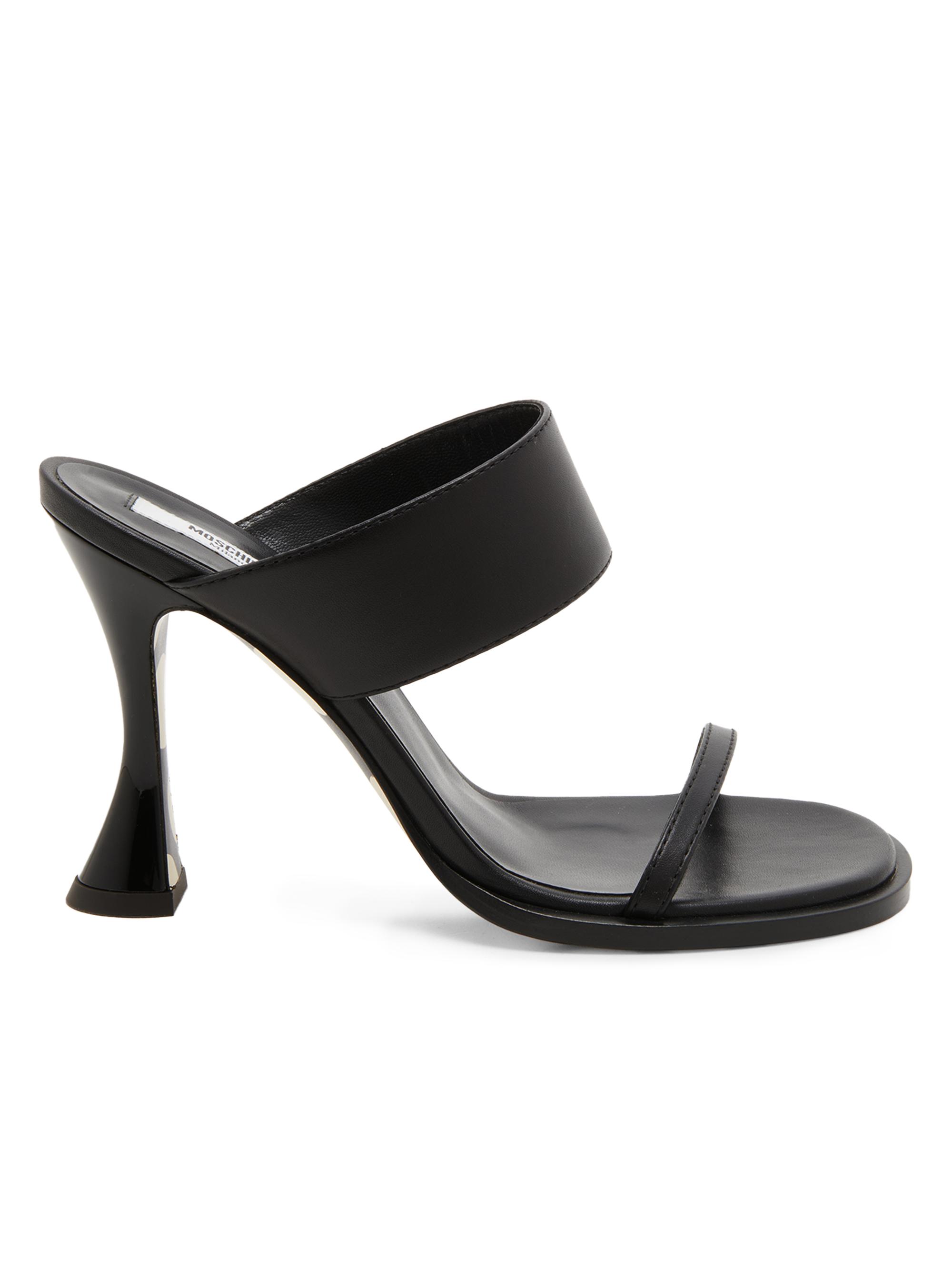 Moschino Women's Duck 100MM Leather Sandals - Black