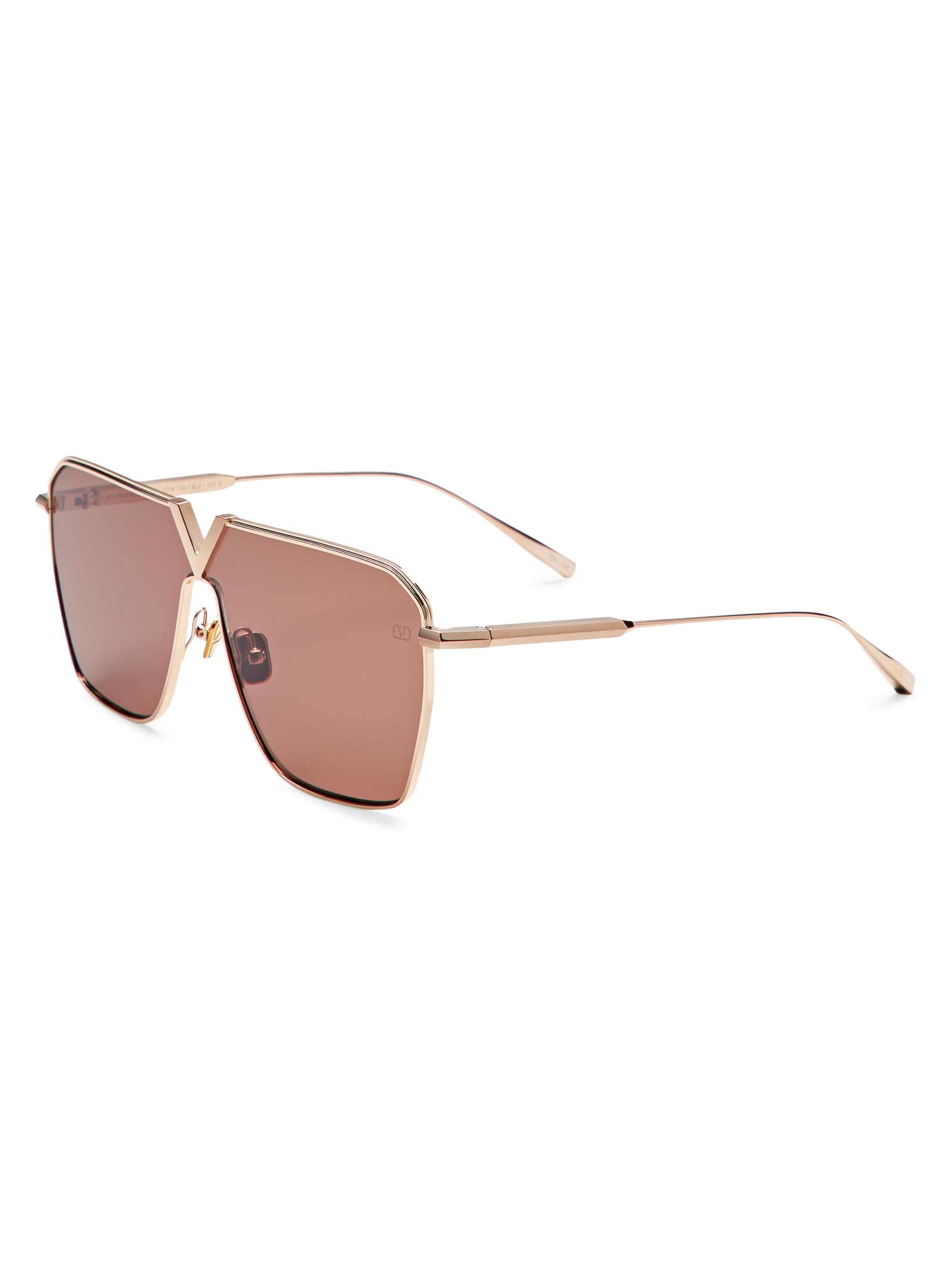 Valentino Garavani Women's V-Goldshield 134MM Titanium Shield Sunglasses - Gold Pink