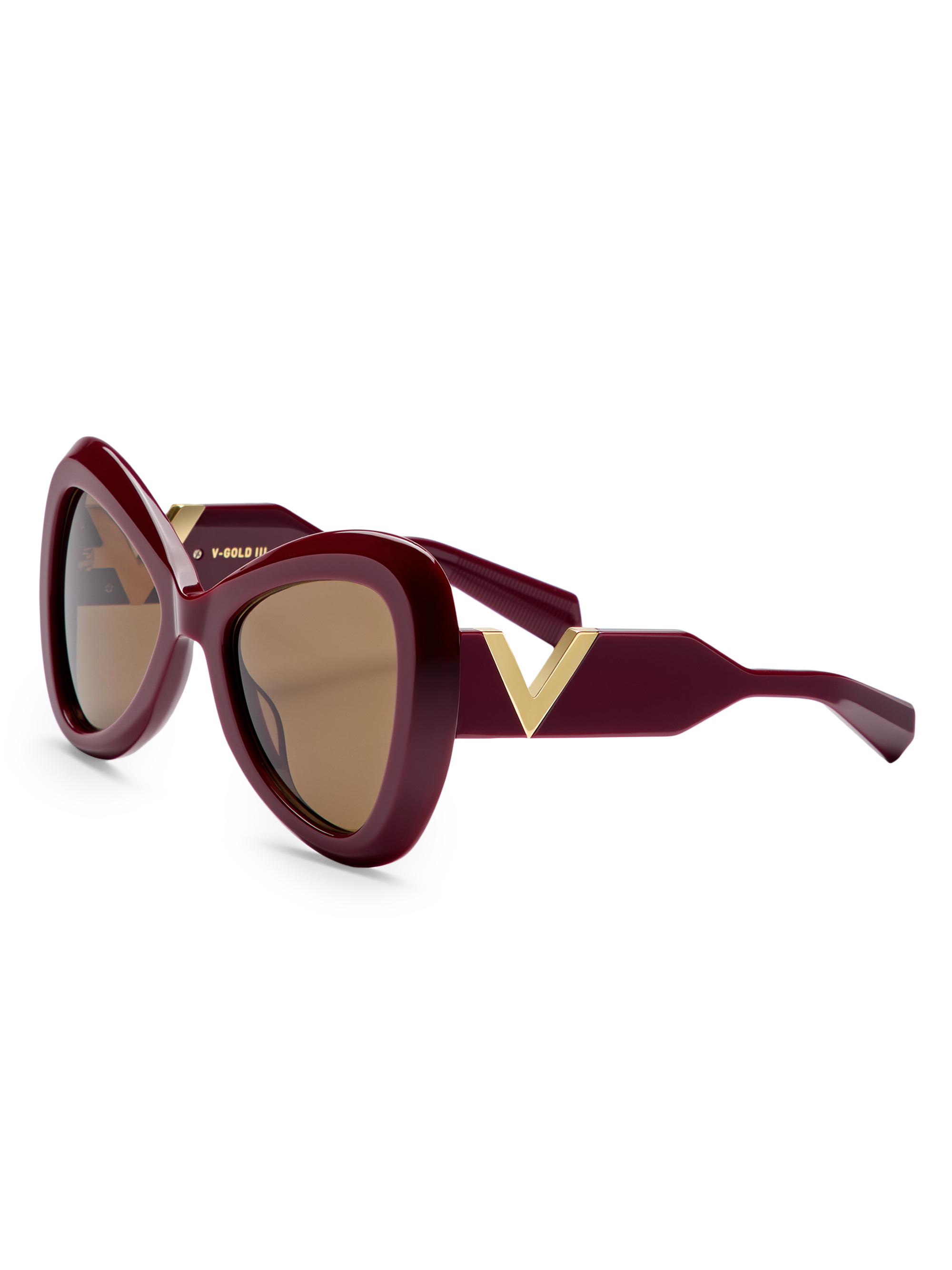 Valentino Garavani Women's V-Gold III 53MM Butterfly Sunglasses - Brown Gold Brown