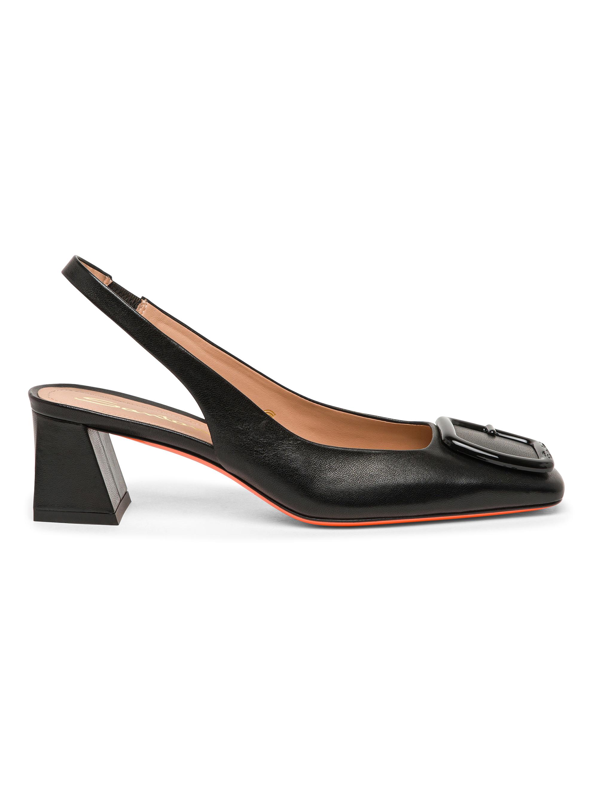 Santoni Women's 50MM Leather Slingback Pumps - Black