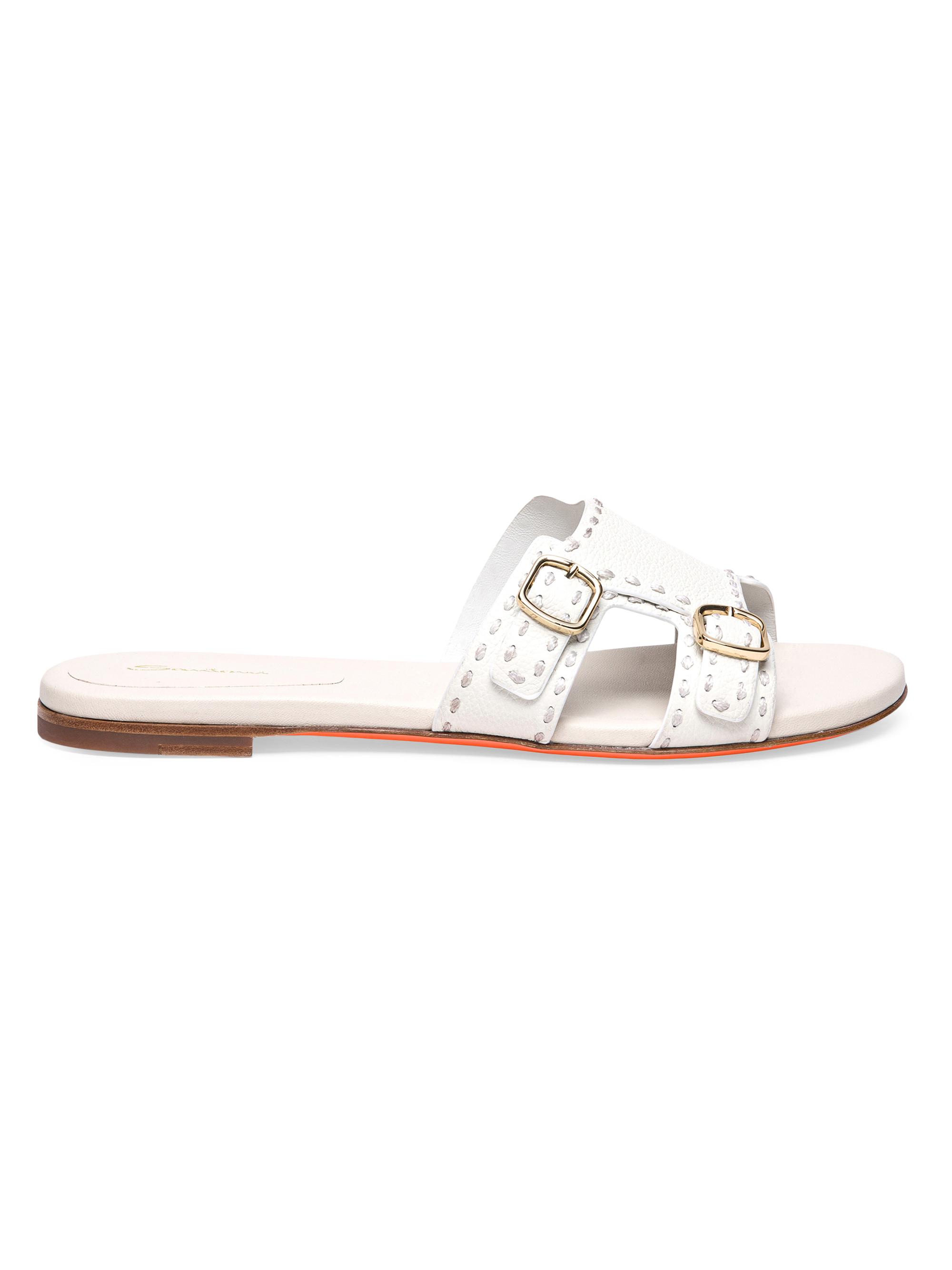 Santoni Women's Leather Sandals - White