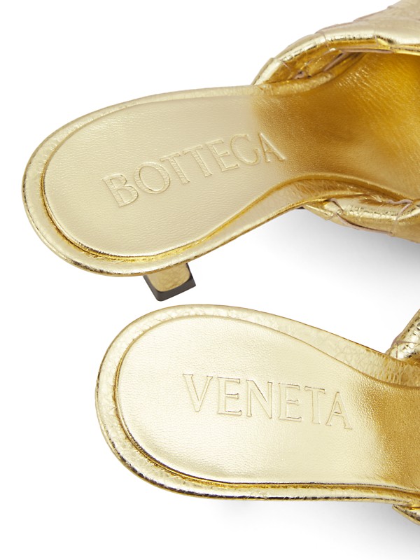 Shop Bottega Veneta Blink 80MM Metallic Intrecciato Leather Shop Bottega Veneta Blink 80MM Metallic Intrecciato Leather