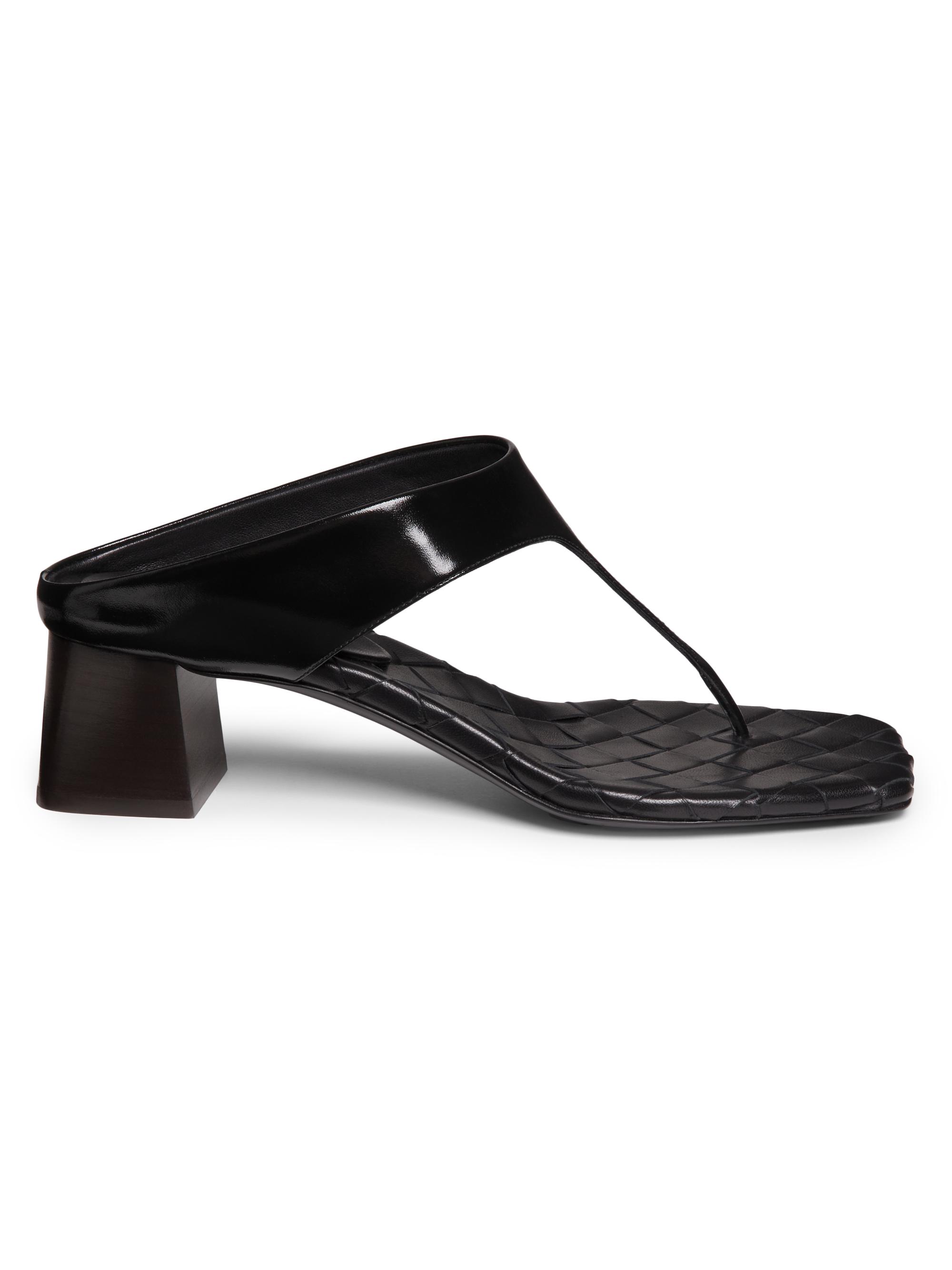 Bottega Veneta Marella 45MM Leather Block-Heel Sandals | Saks