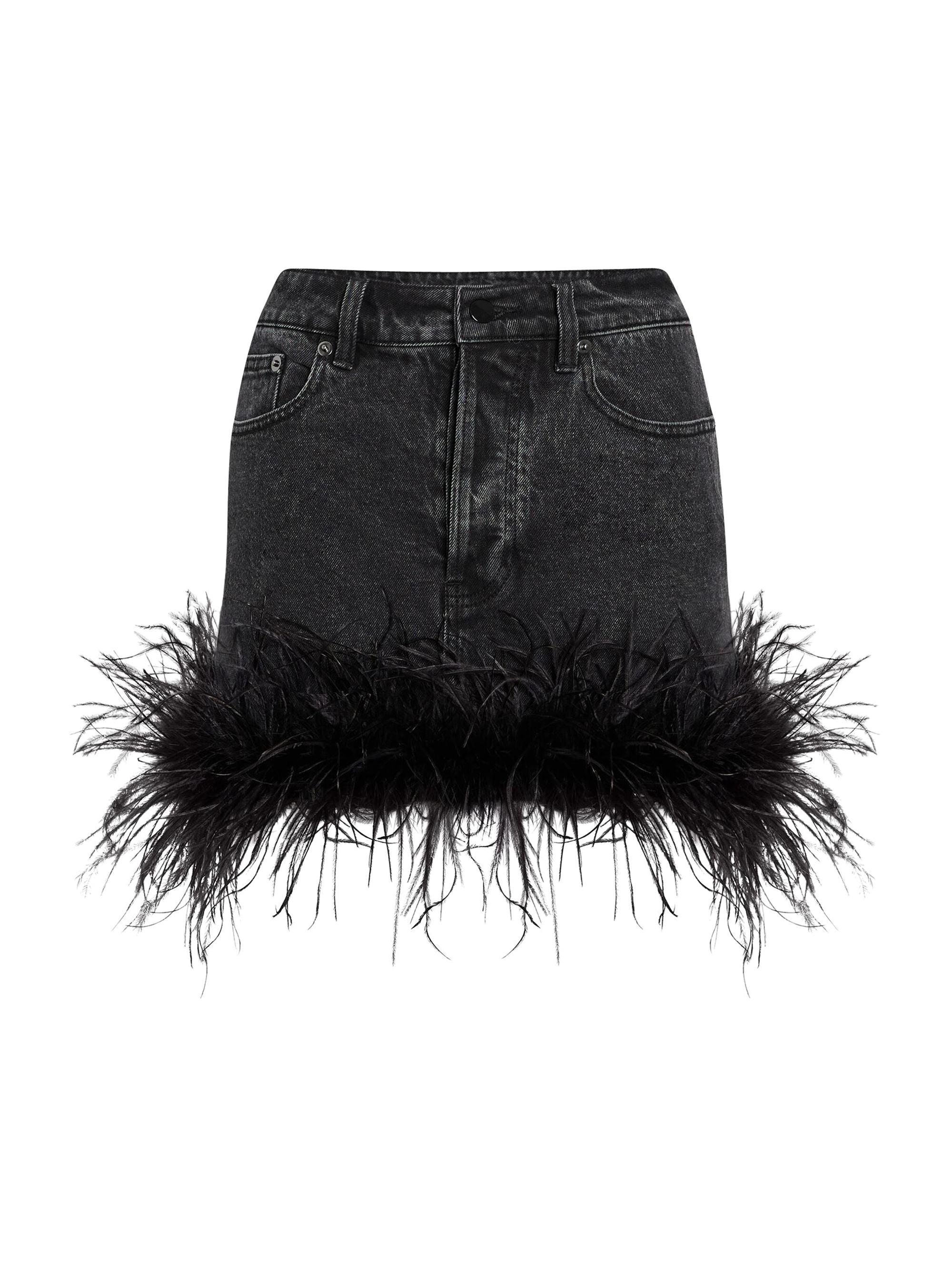 Retrofête Women's Elvie Skirt - Black Feather