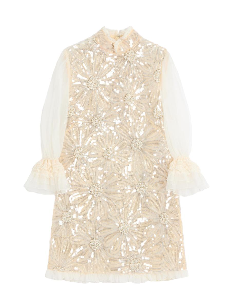 VALENTINO BOUTIQUE キャミソール S ベージュ Valentino Garavani Short Embroidered Organza Dress | Saks