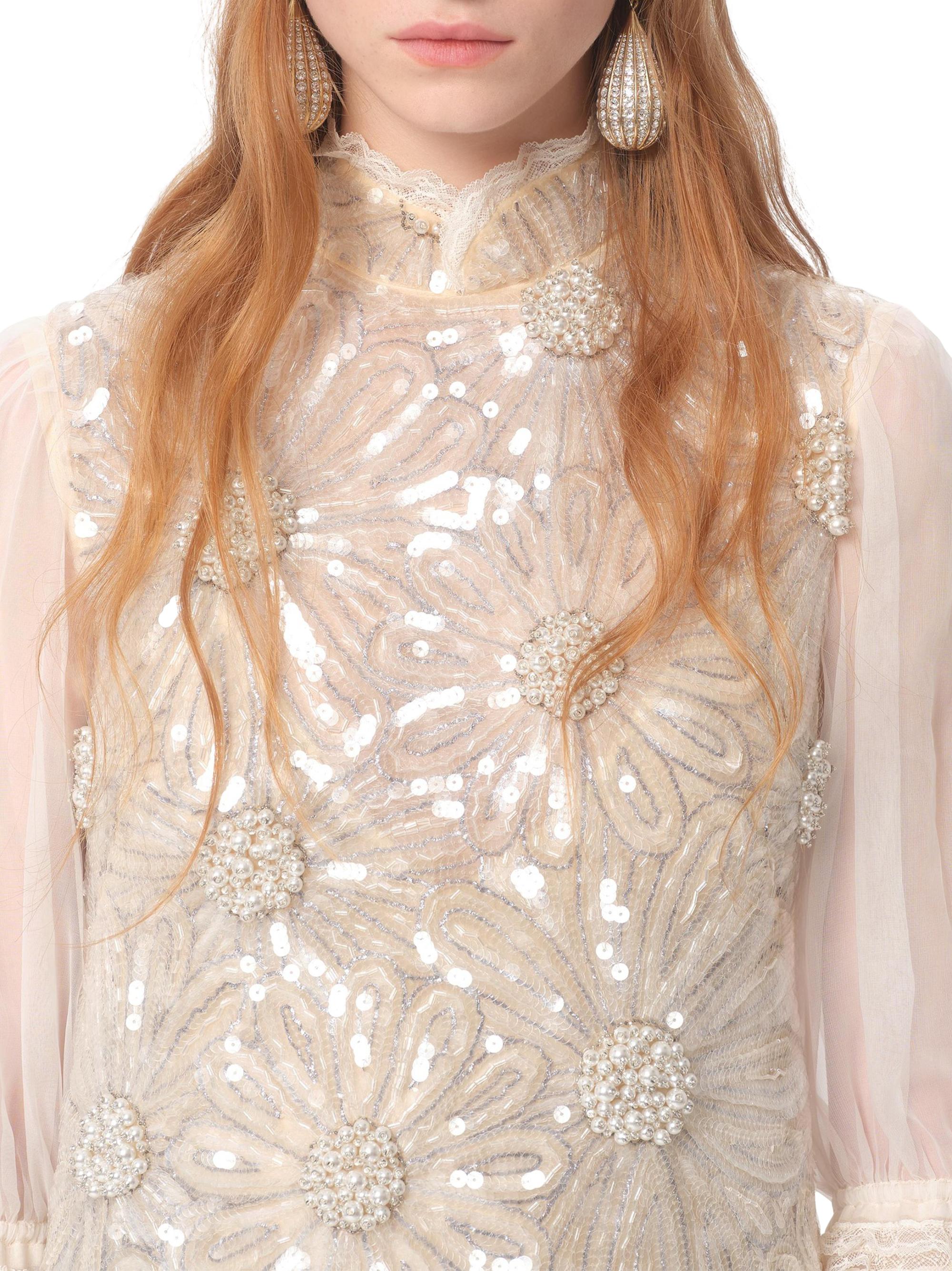 Valentino Garavani Short Embroidered Organza Dress | Saks Fifth Avenue