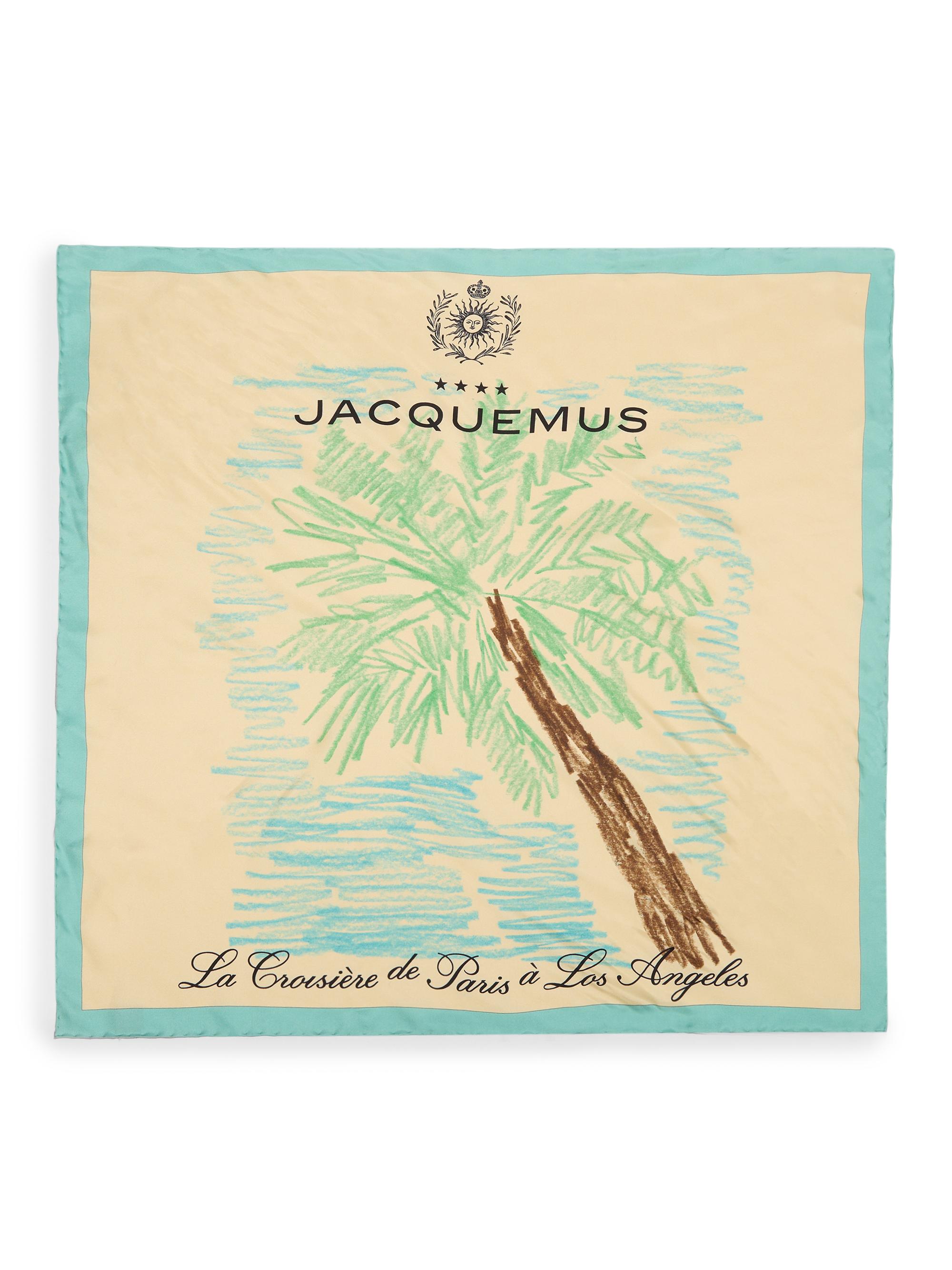 Jacquemus Men's Le Bandana Palmier Silk Scarf - Arty Hotel White