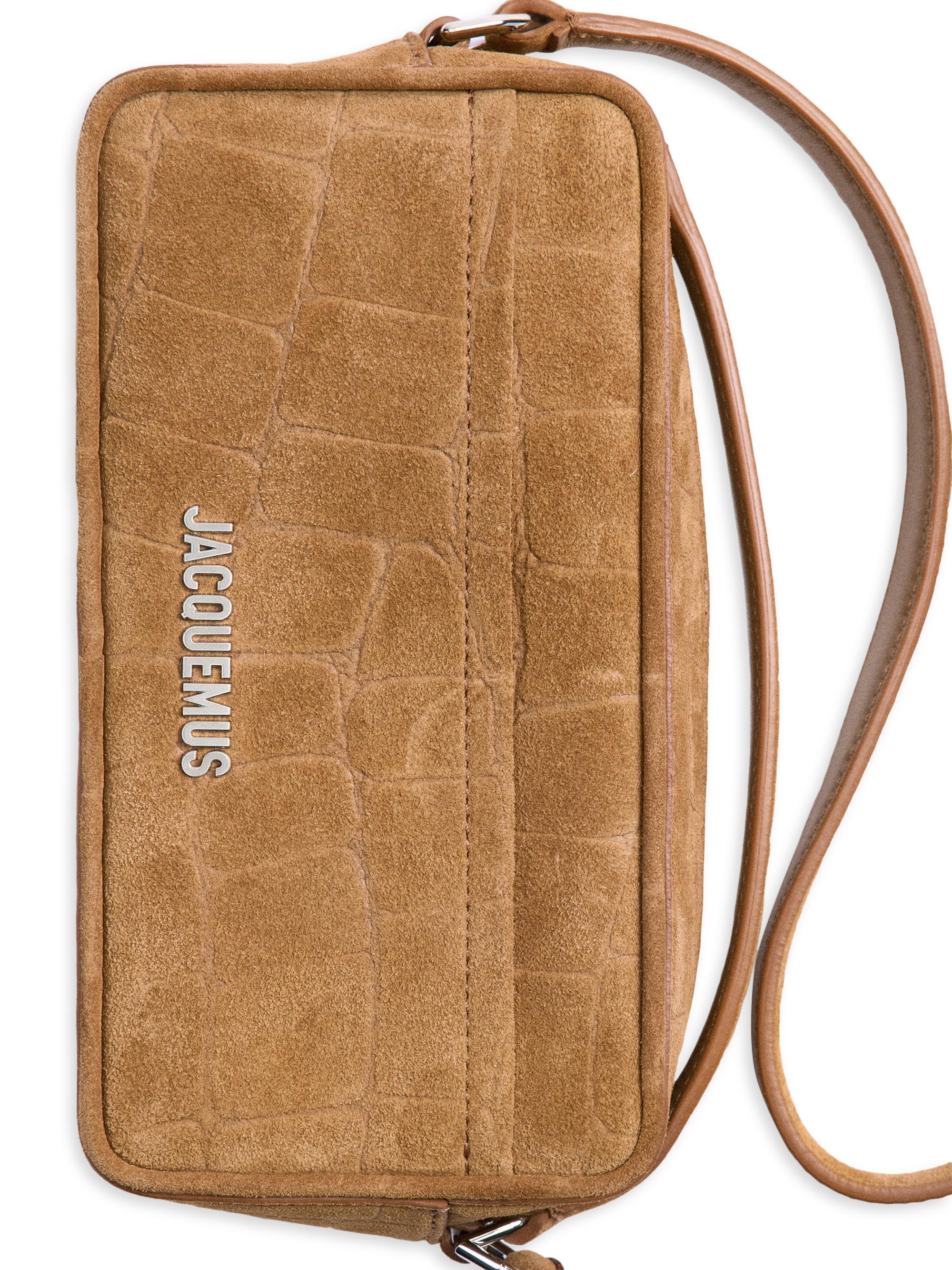 Jacquemus Mini Le Baneto Embossed Suede Shoulder Bag | Saks Fifth