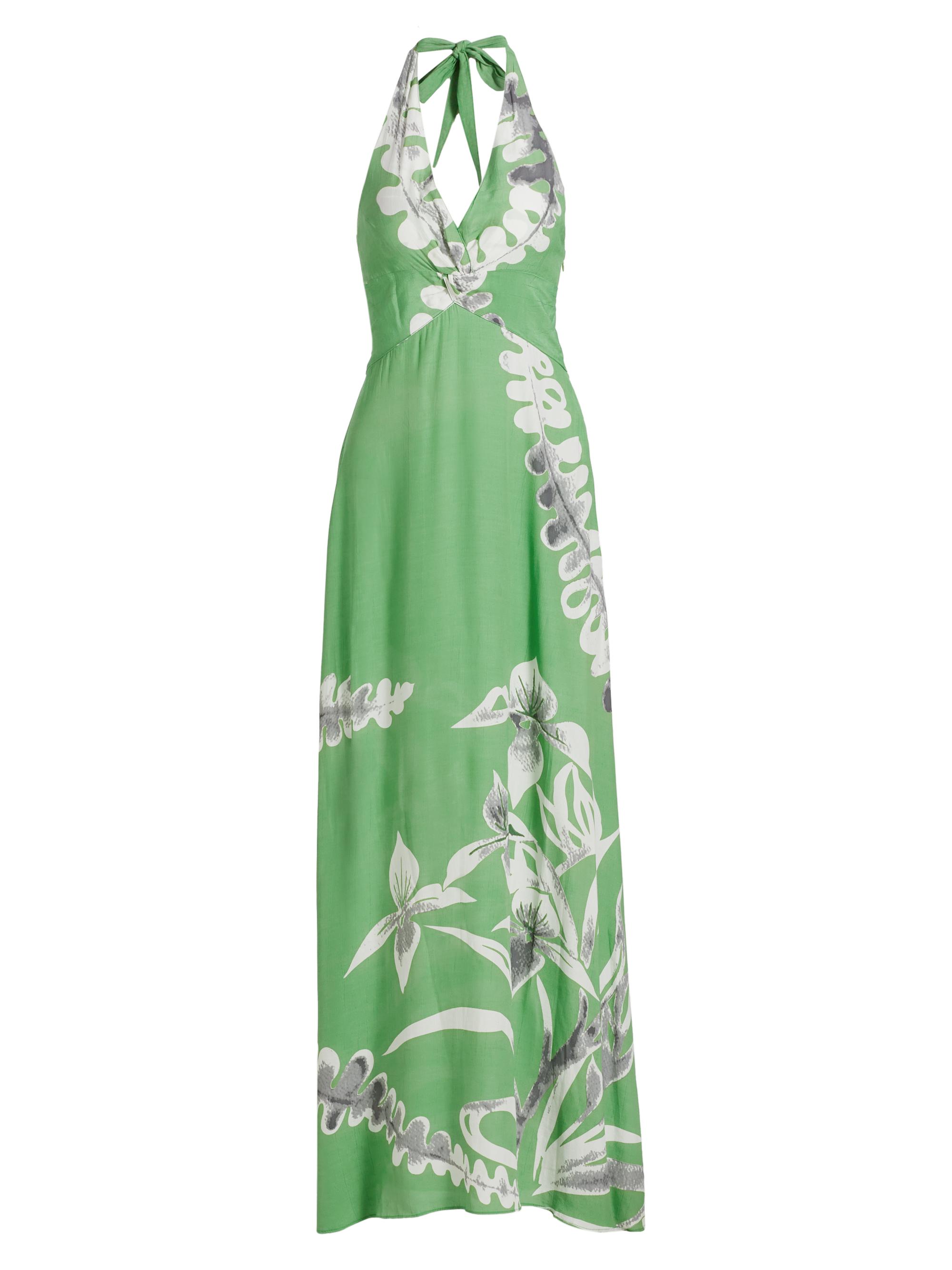 green emerald velvet dress Green Satin Puff Sleeve Quinn Midi Dress main image 0