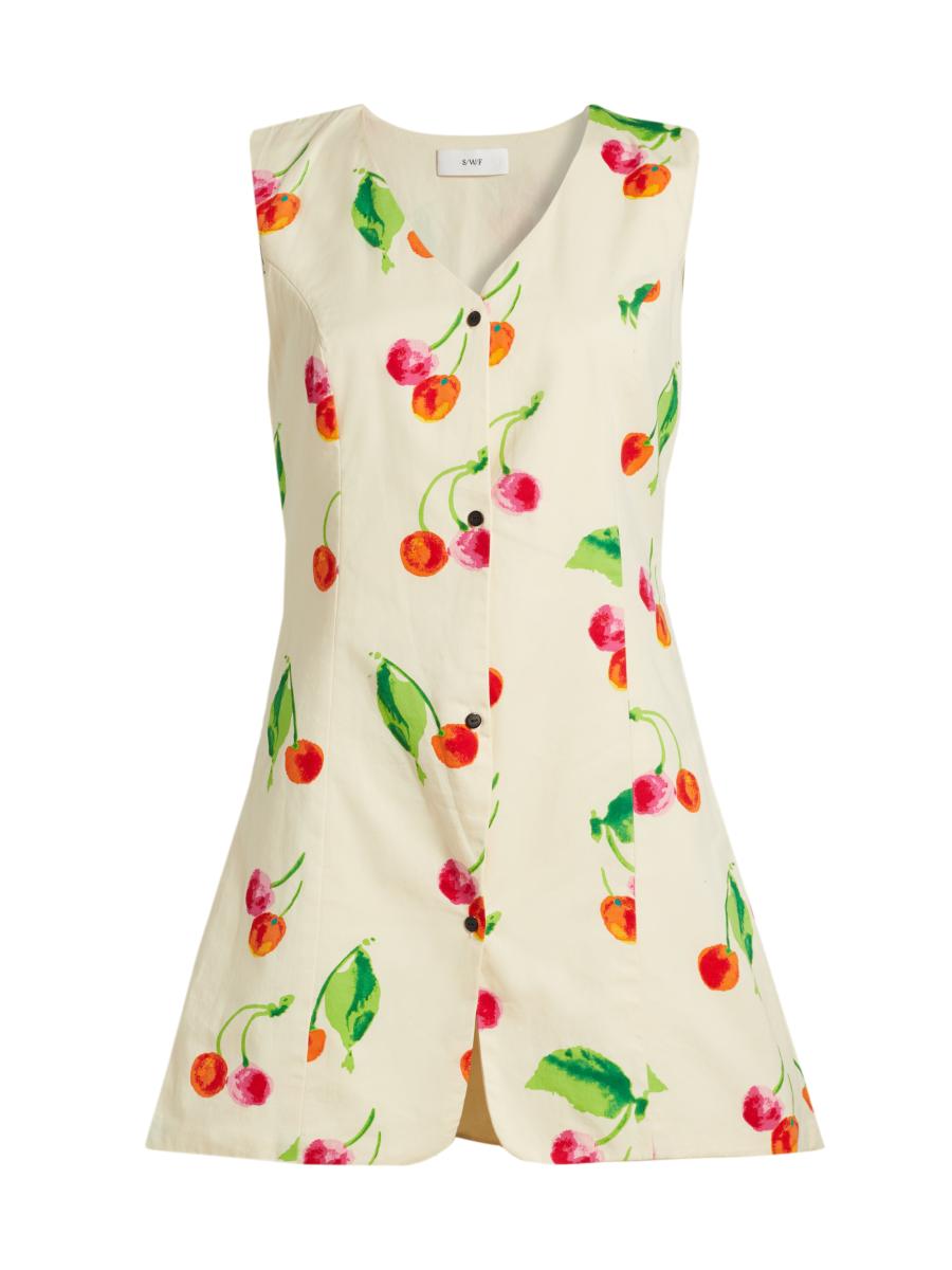SWF This Time Cherry Print Vest Minidress | Saks Fifth Avenue