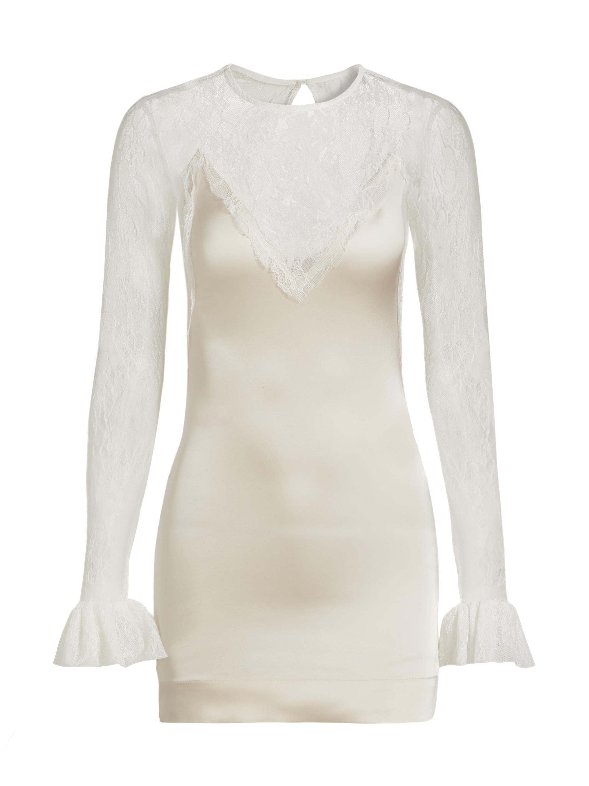 SWF Women's Lace Bell-Sleeve Minidress - Pewter