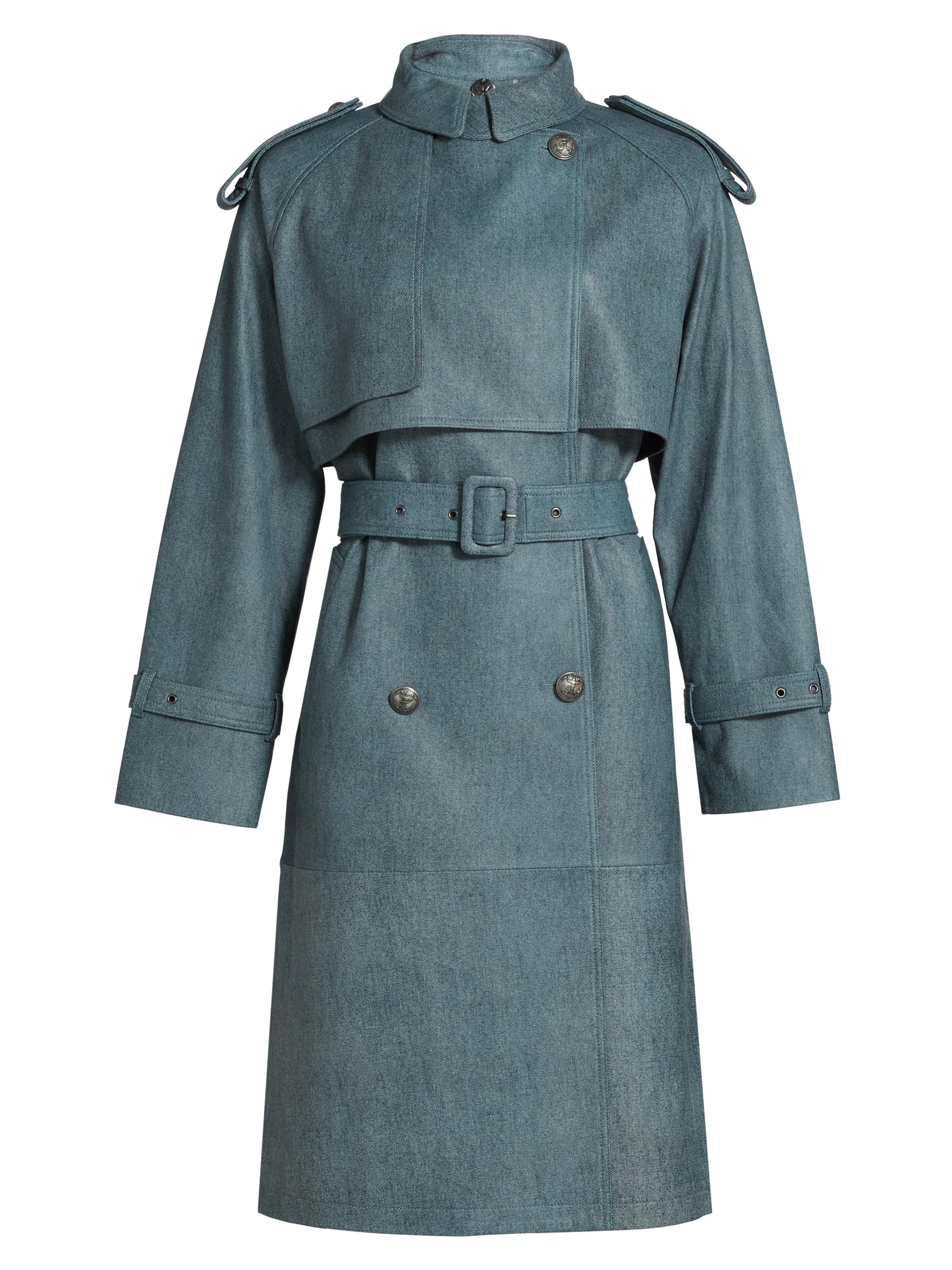 Kobi Halperin Women's Tash Belted Leather Trench Coat - Blue