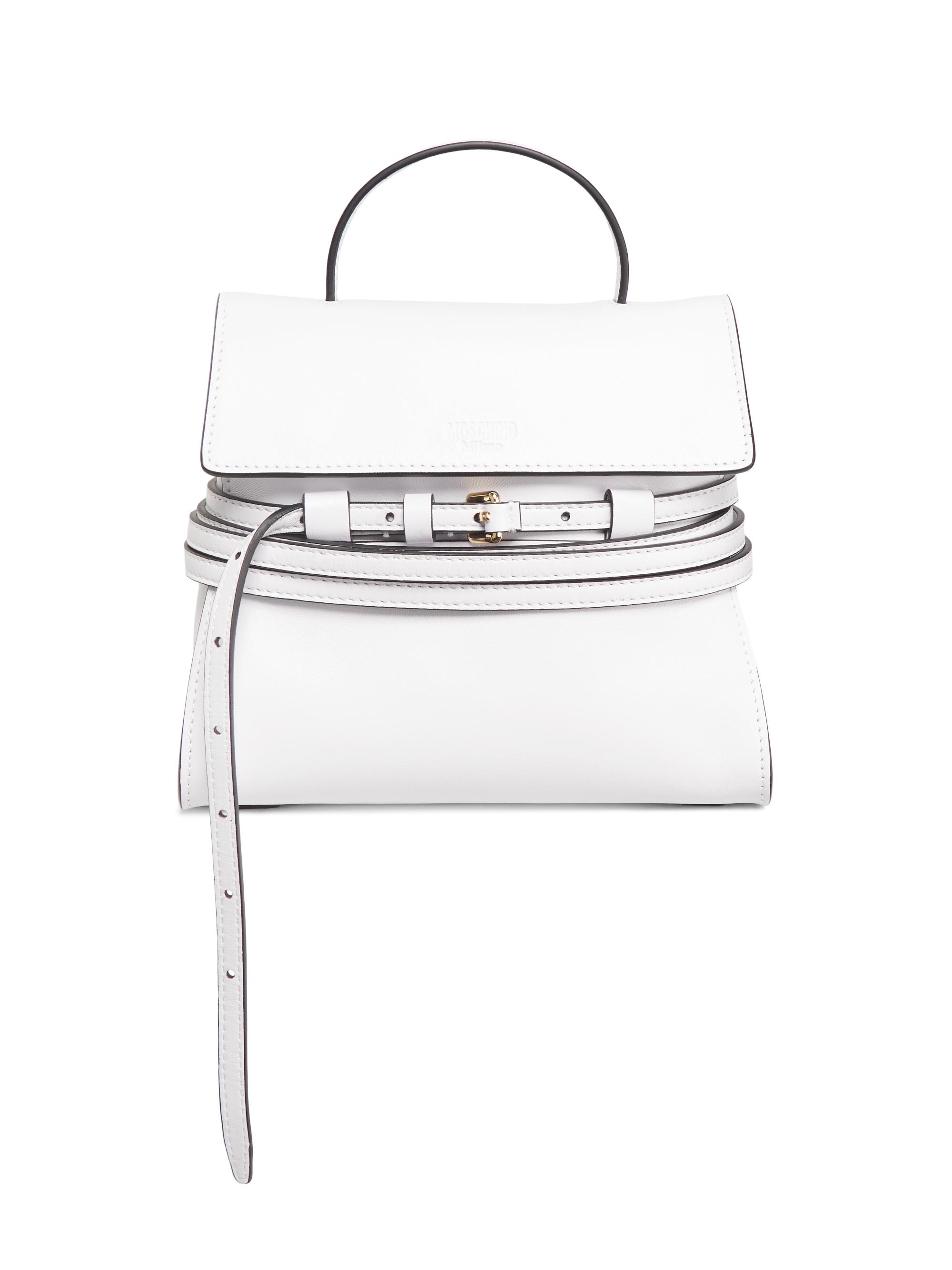 Moschino Women's Tie Me Leather Handbag - White