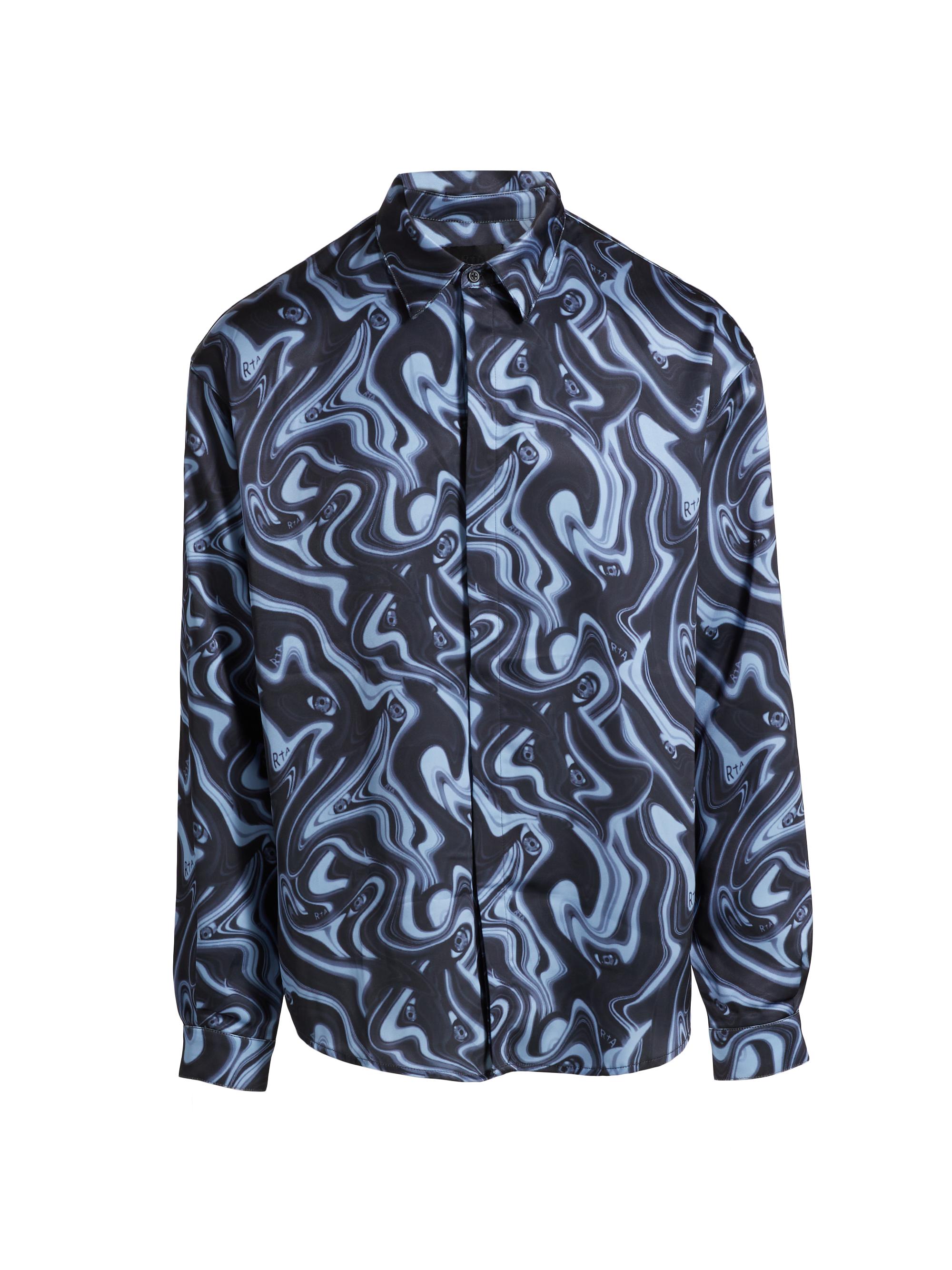 RTA Men's Underworld Omar Tailored Shirt - Blue Angel Eyes