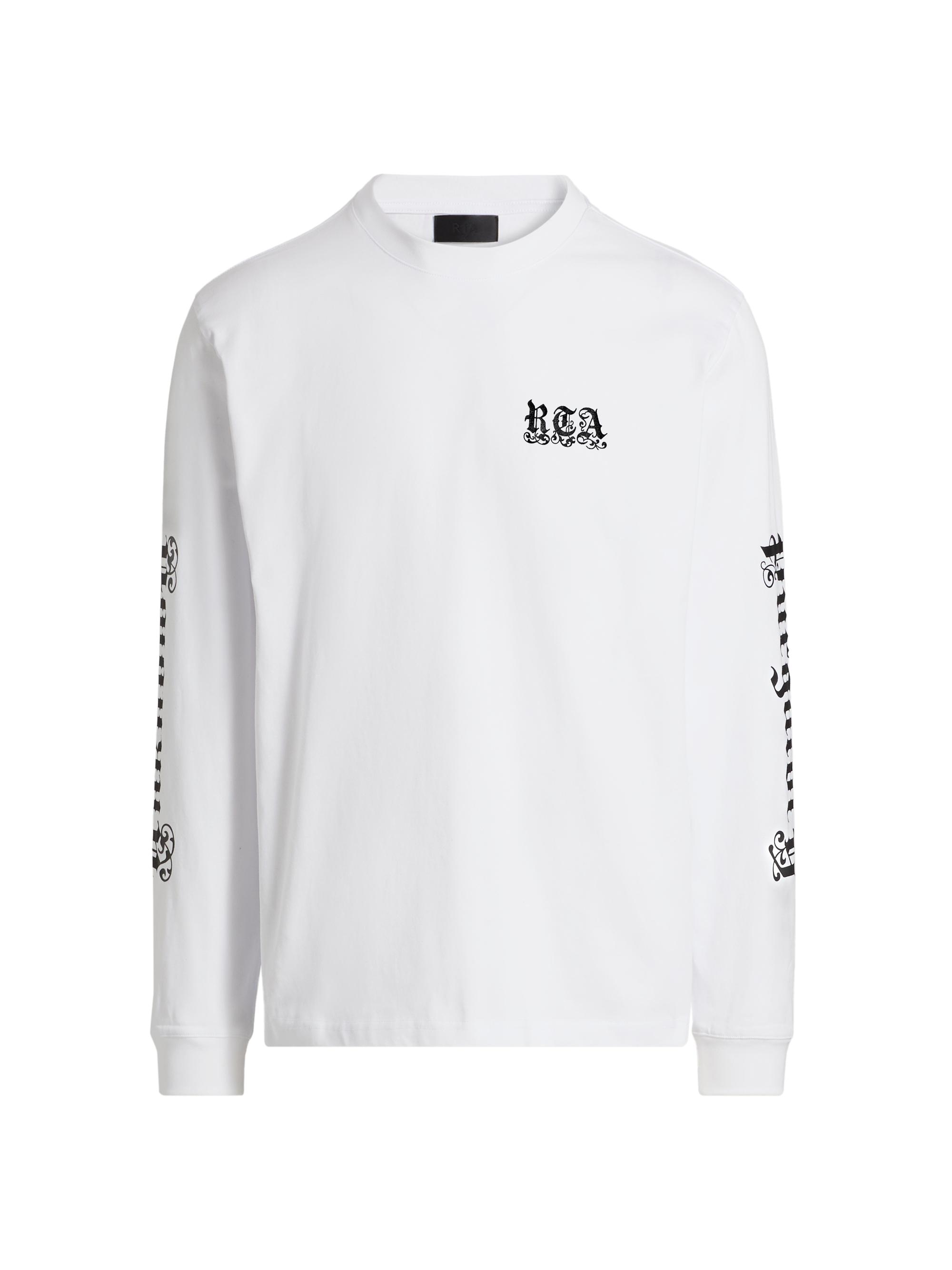 RTA Men's Underworld Lawrence Logo Long-Sleeve Top - White Unknown Purgatory