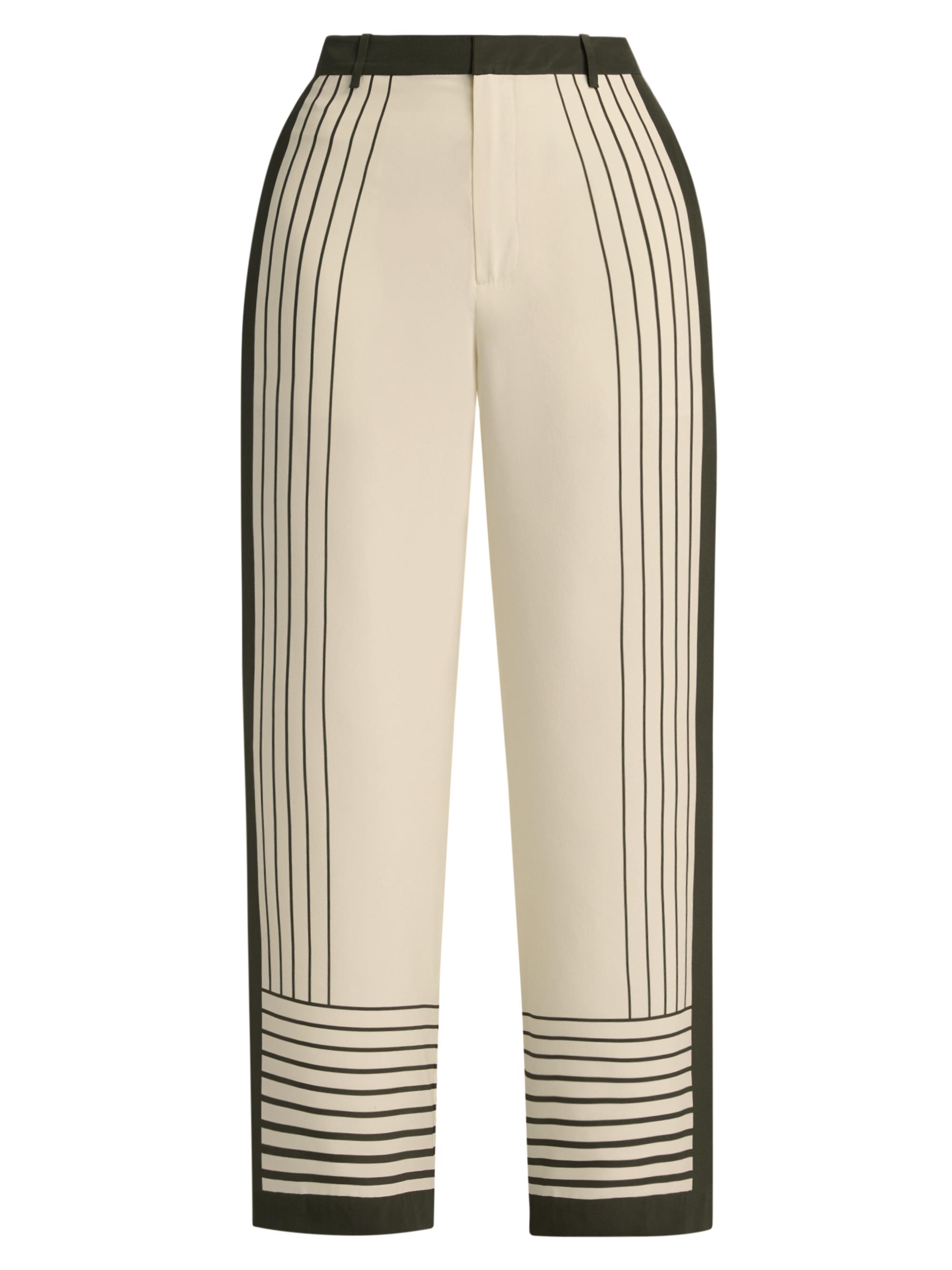 SIR. Women's Leilana Striped Silk Tailored Pants - Garden Stripe