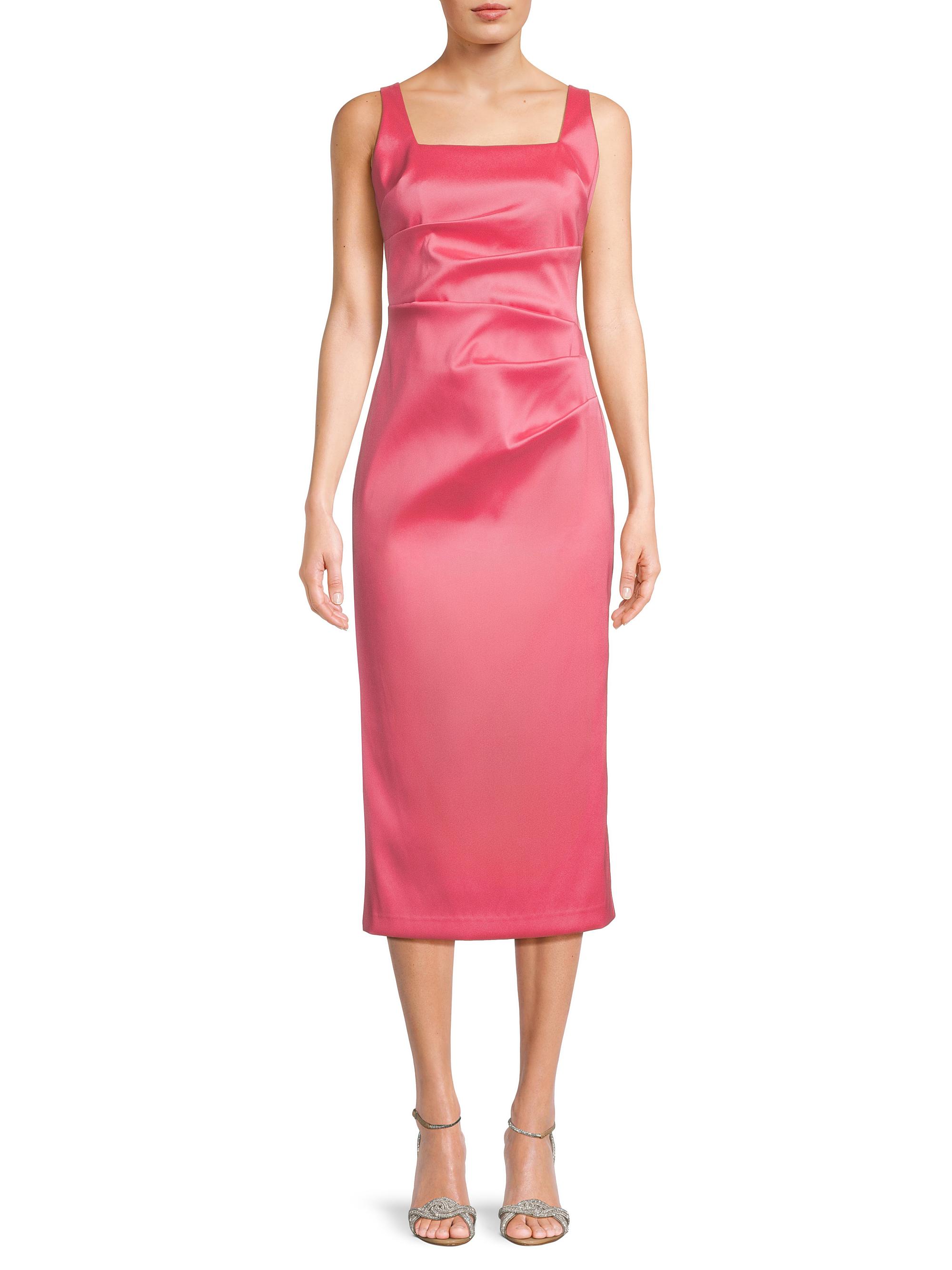 Aidan Mattox Ruched Stretch Mikado Midi-Dress | Saks Fifth Avenue