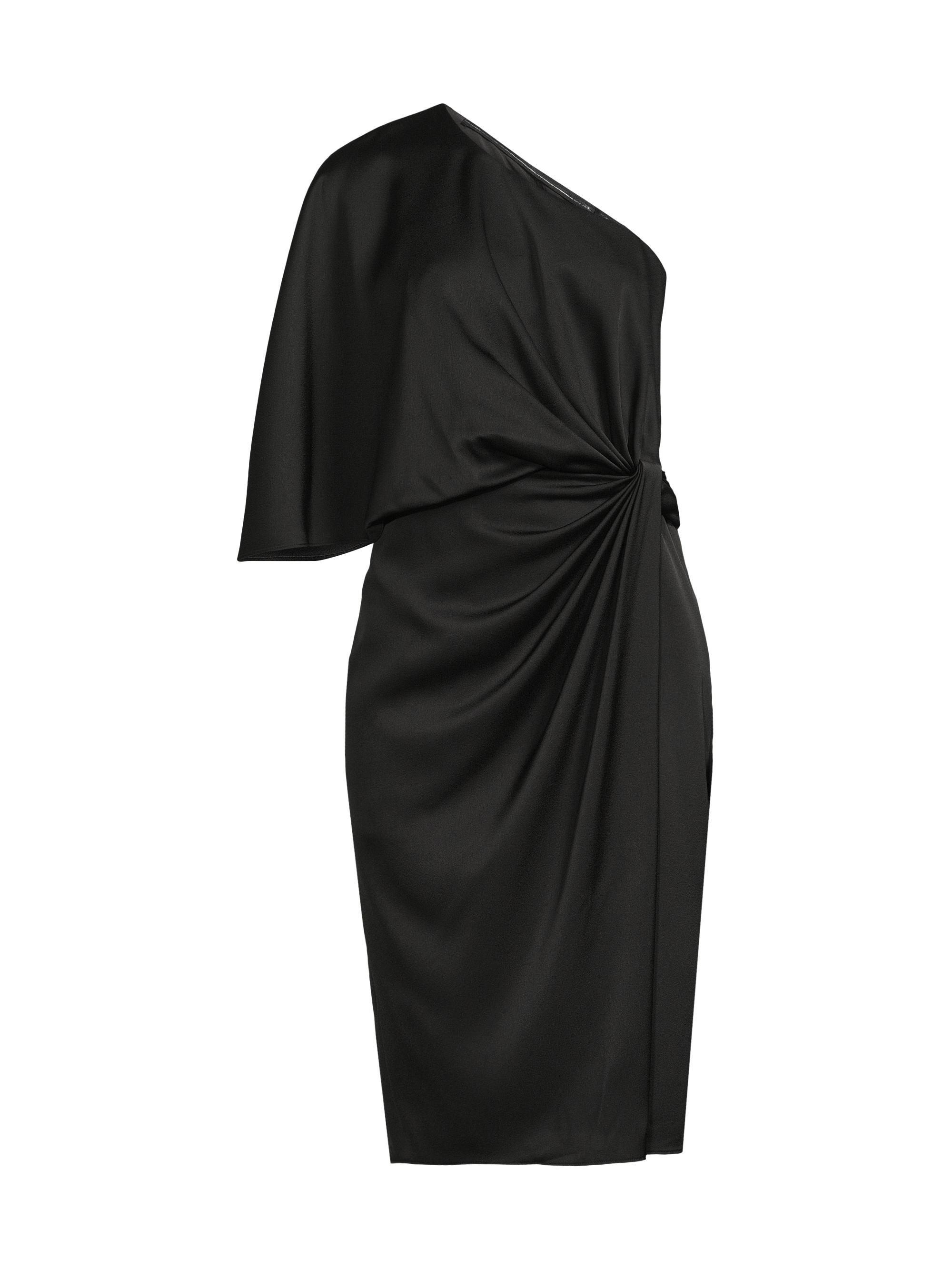 Aidan Mattox Women's Satin One-Shoulder Cocktail Dress - Black
