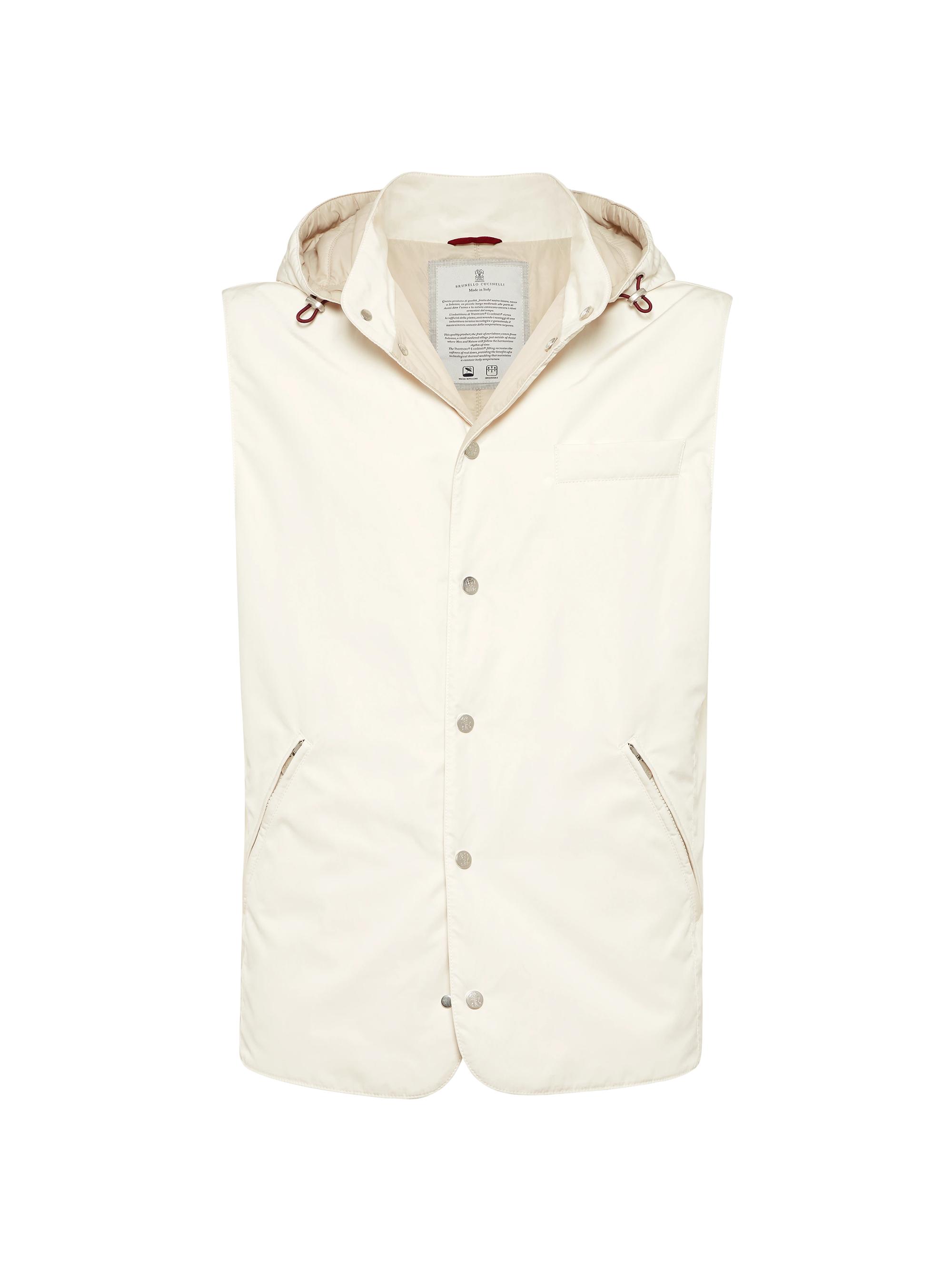 Brunello Cucinelli Men's Water Resistant Microfiber Vest - Off White