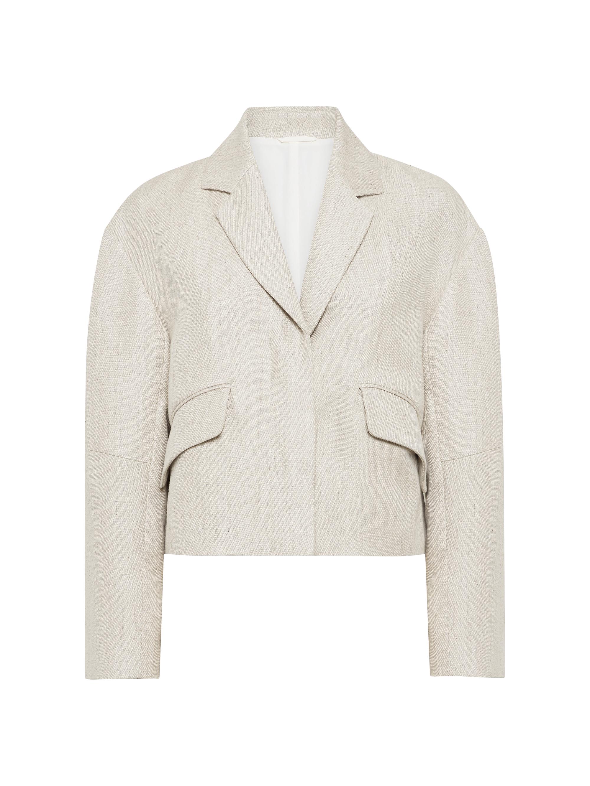 Brunello Cucinelli Women's Linen Cover Outerwear Blazer - Cool Beige