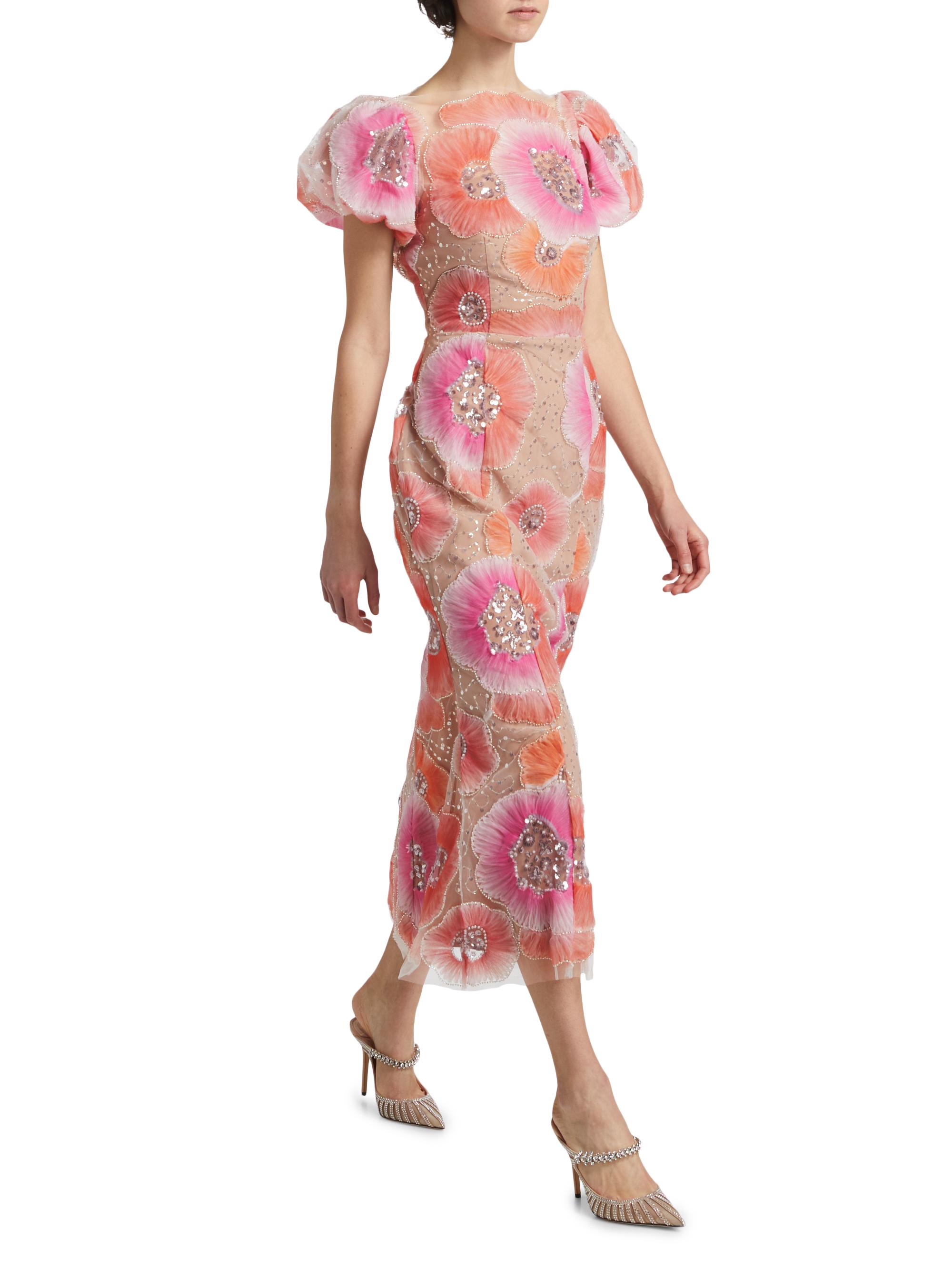 Elliatt Brittany Floral Appliqu Midi-Dress | Saks Fifth Avenue