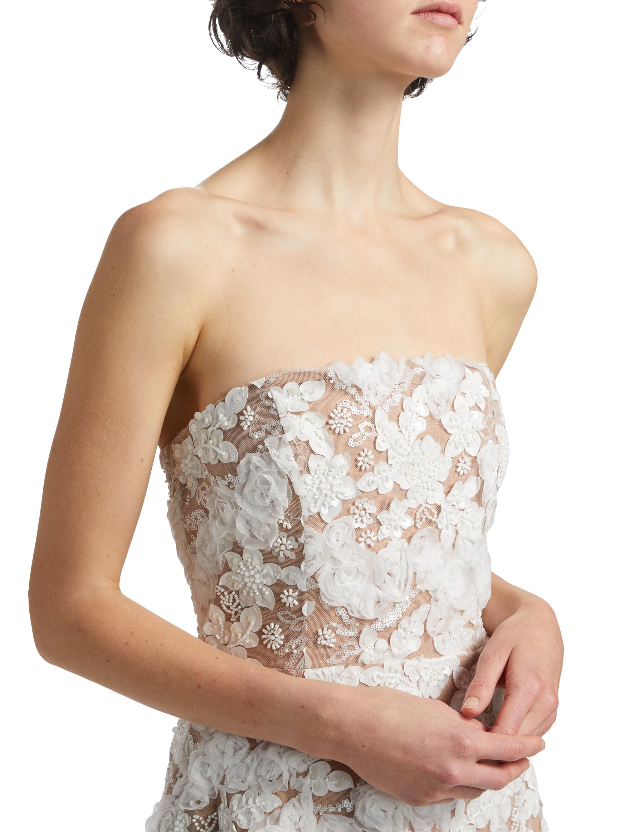 Elliatt Vonni Floral Lace Strapless Minidress | Saks Fifth Avenue