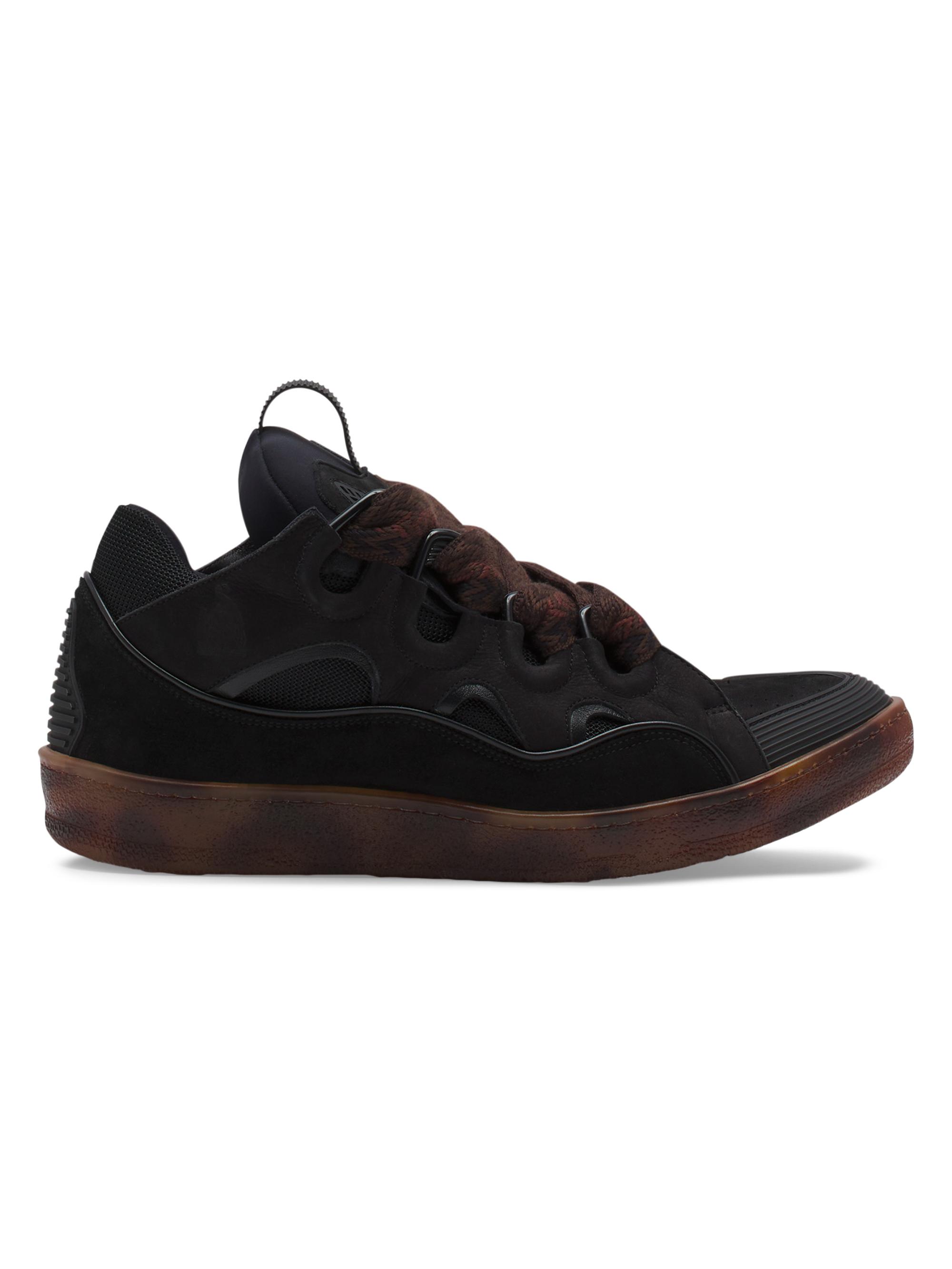 Lanvin Men's Leather Curb Sneakers - Dark Brown