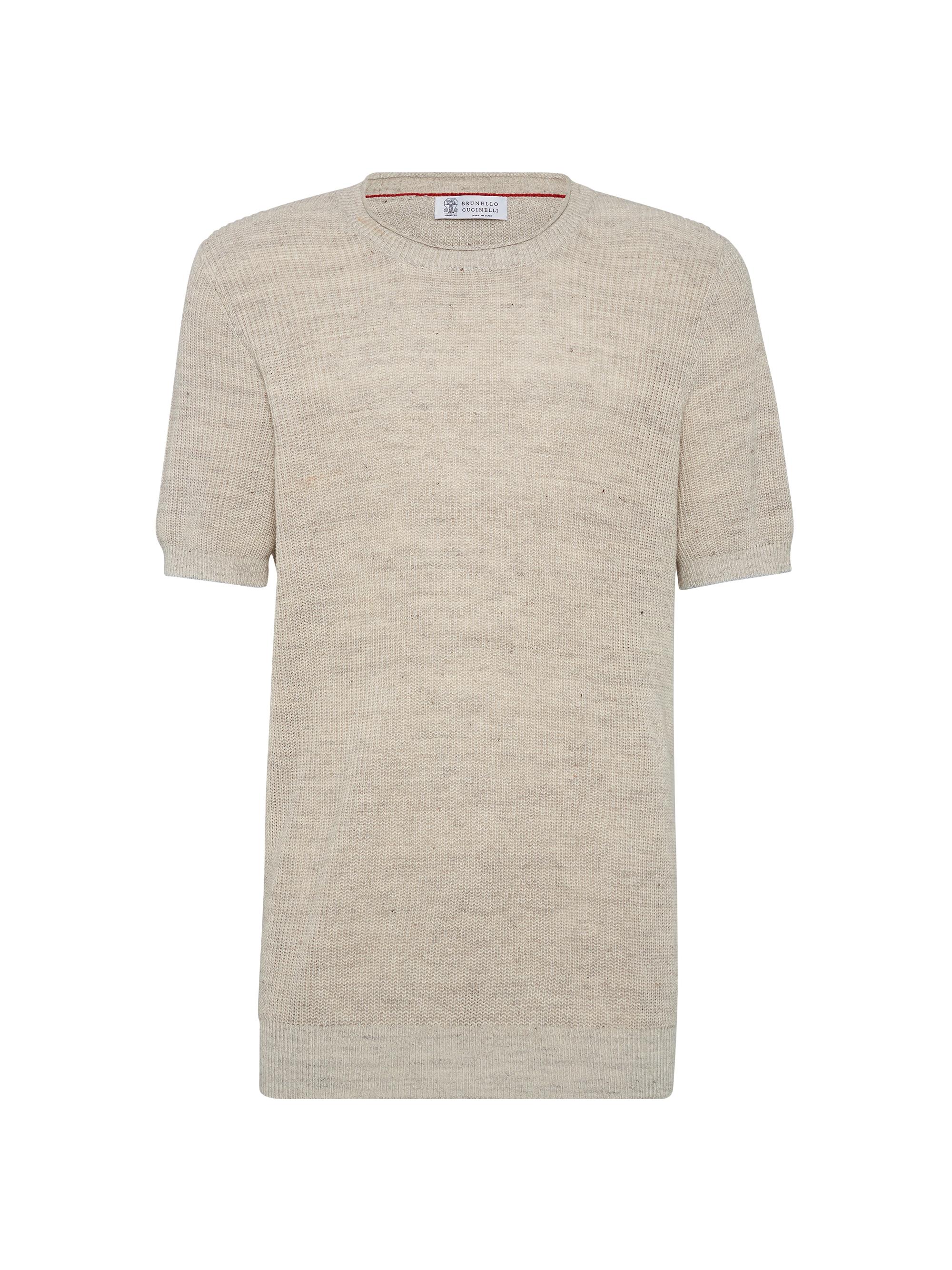 Brunello Cucinelli Men's Linen and Cotton Half English Rib Knit T-Shirt - Yuta