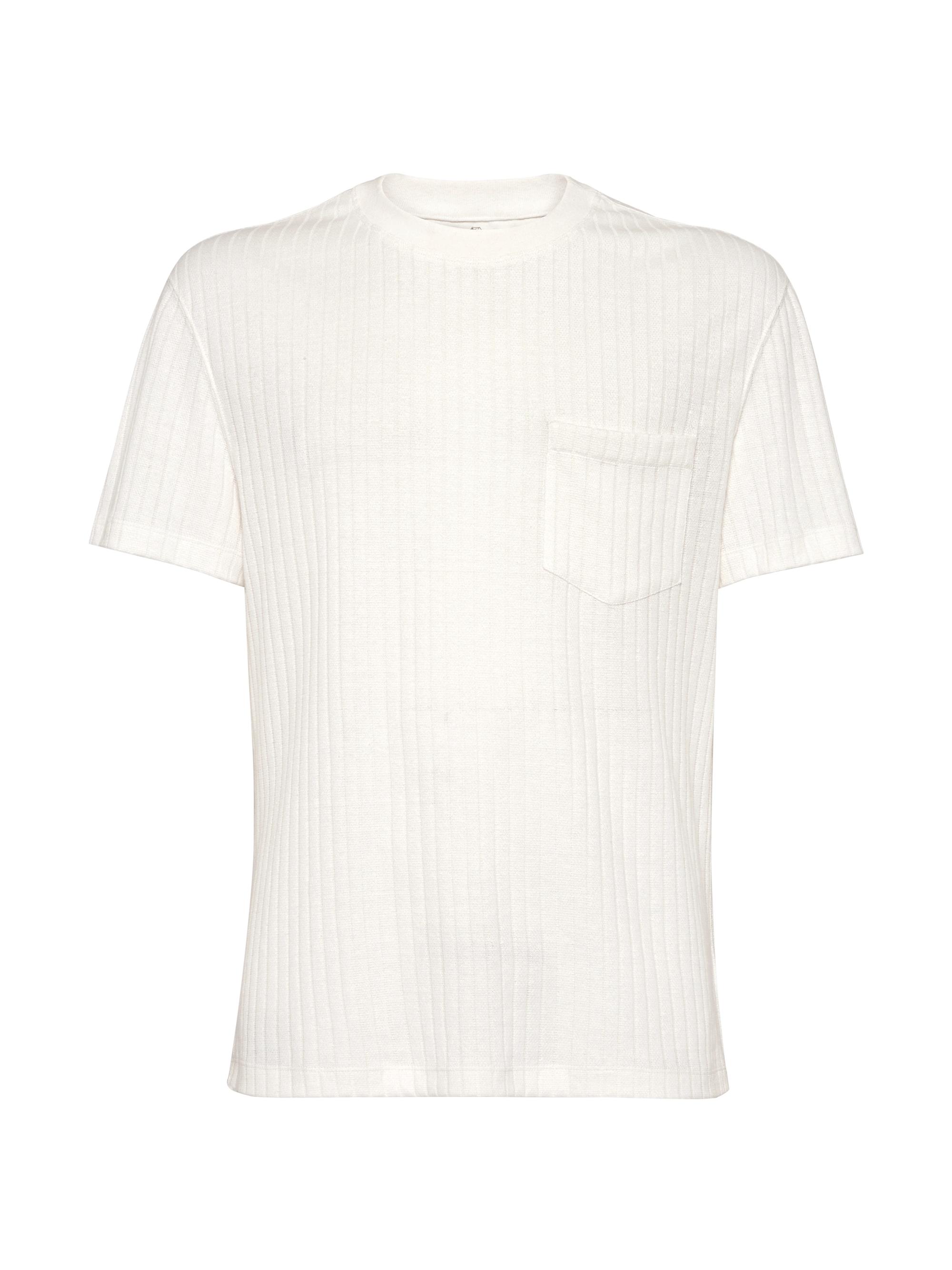 Brunello Cucinelli Men's Crew Neck T-Shirt with Chest Pocket - Off White